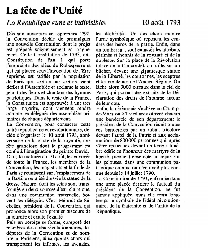 Prévisualisation du document La fête de l'UnitéLa République «une et indivisible».