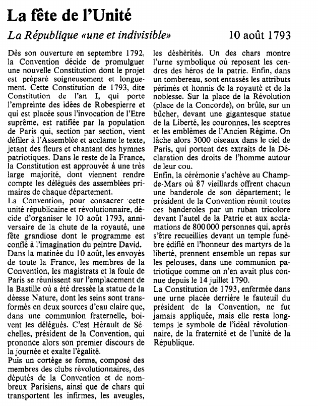 Prévisualisation du document La fête de l'UnitéLa République «une et indivisible».