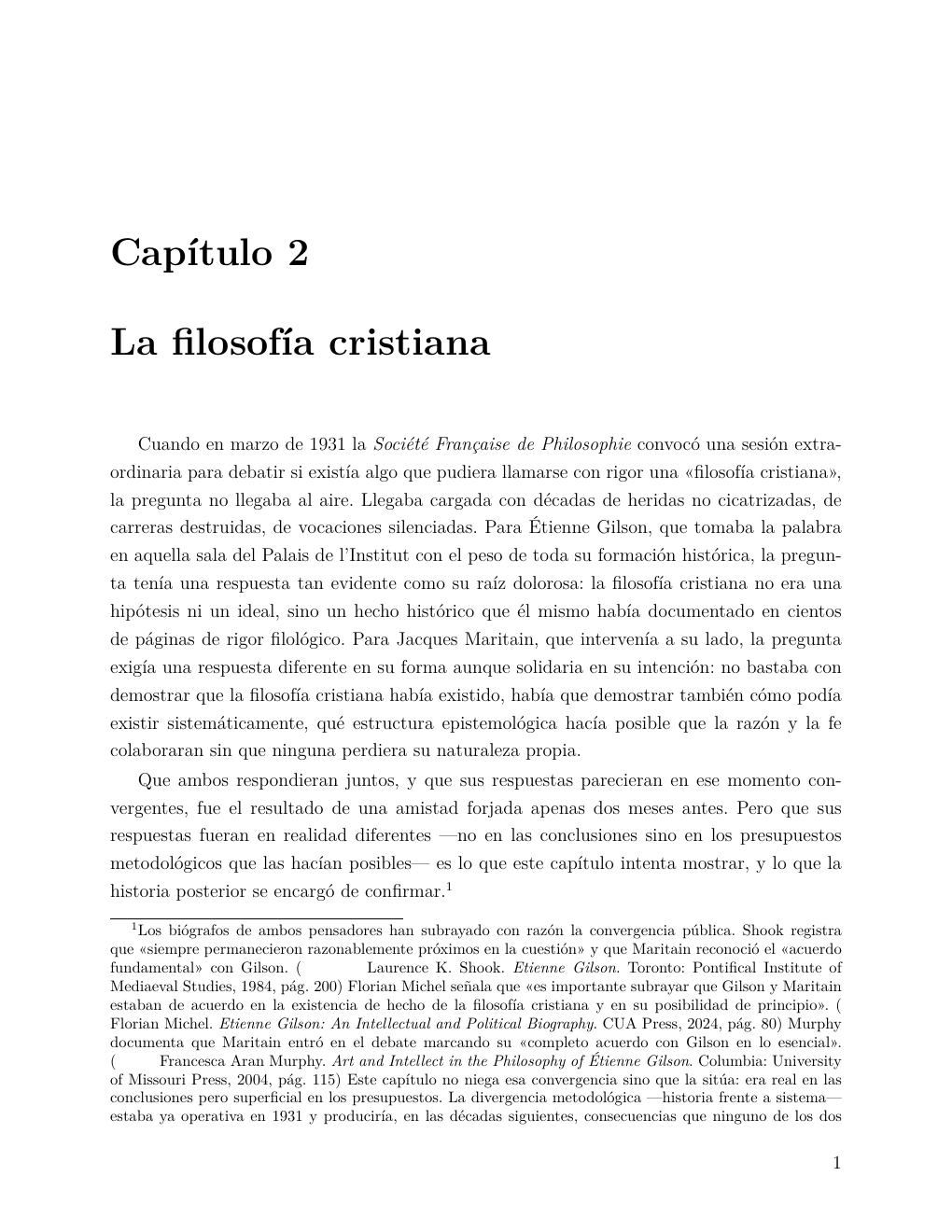 Prévisualisation du document La Filosofía Cristiana en Étienne Gilson y Jacques Maritain