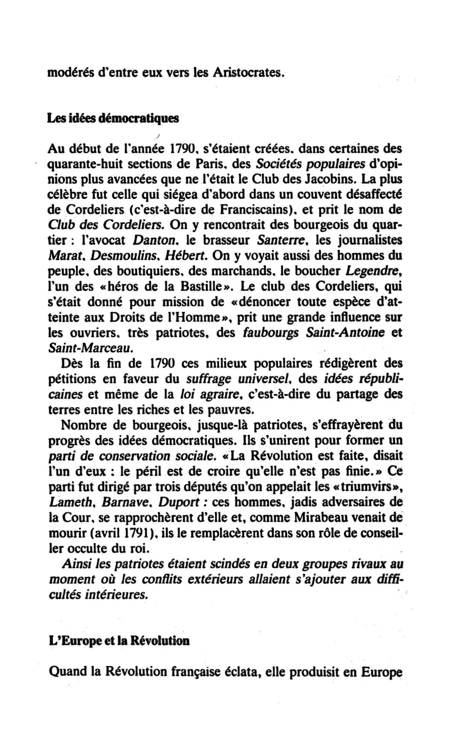 Prévisualisation du document La fin de la Constituante (1790-1791). Les difficultés d'application du nouveau régime