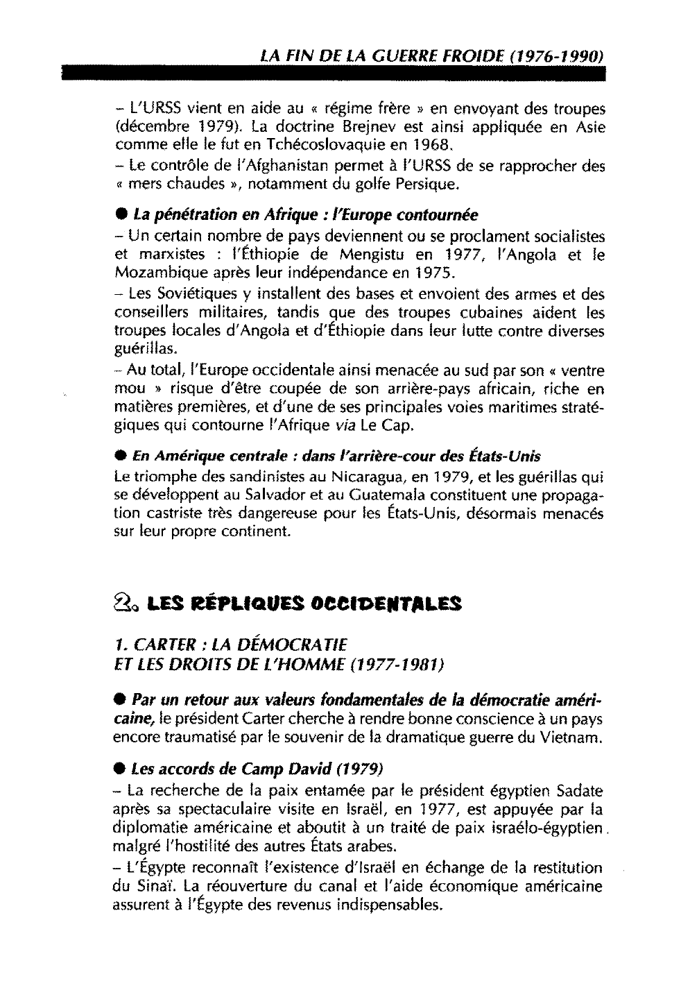 Prévisualisation du document LA FIN DE LA GUERRE fROIDE (1976-1990) - COURS D'HISTOIRE