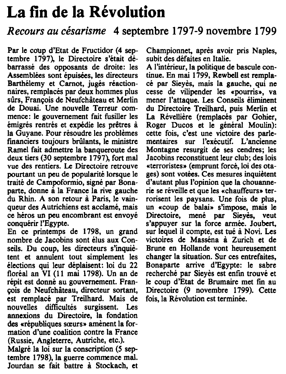 Prévisualisation du document La fin de la Révolution (4 septembre 1797 - 9 novembre 1799)