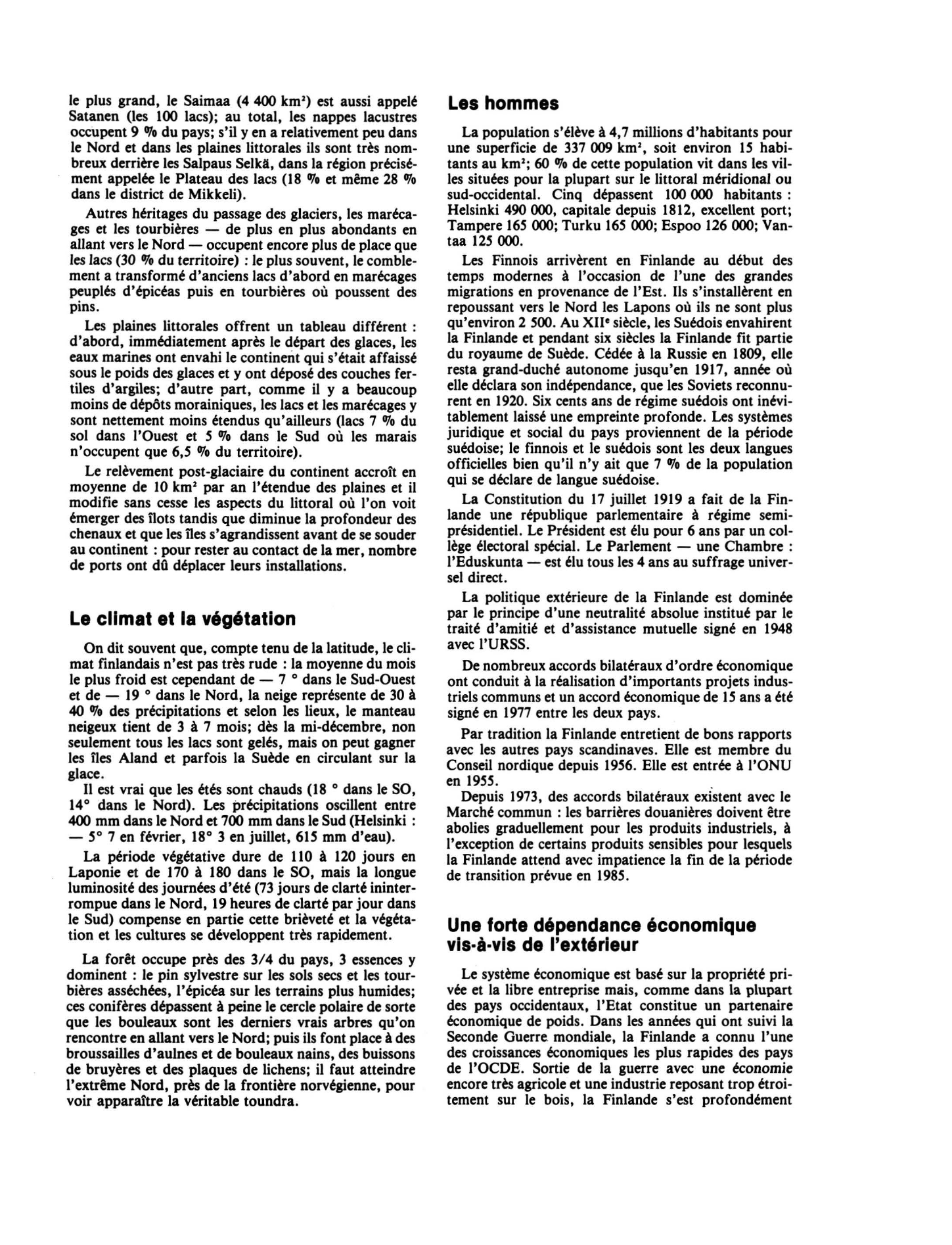 Prévisualisation du document LA FINLANDE dans les années 1970 (géographie)