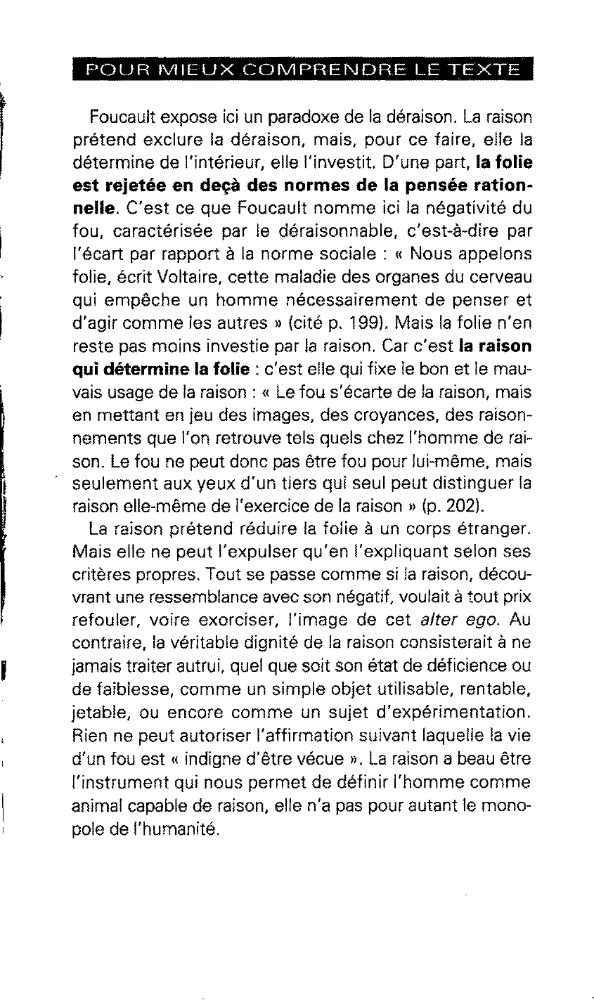 Prévisualisation du document La folie maîtrisée par la raison de  M. FOUCAULT