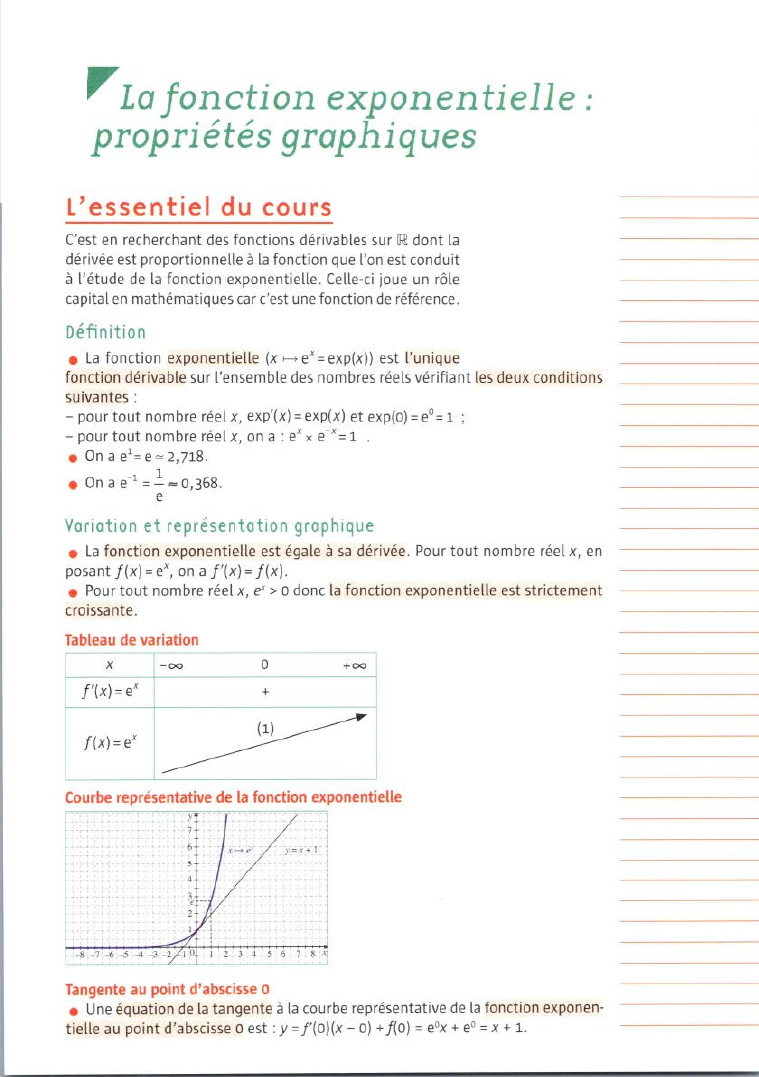 Prévisualisation du document La fonction exponentielle : propriétés graphiques