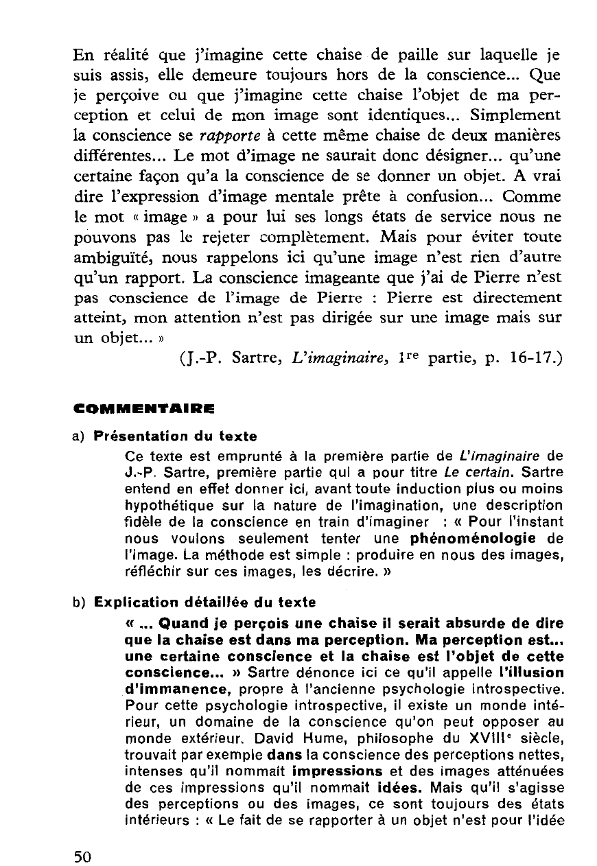 Prévisualisation du document LA FONCTION IMAGEANTE SELON SARTRE