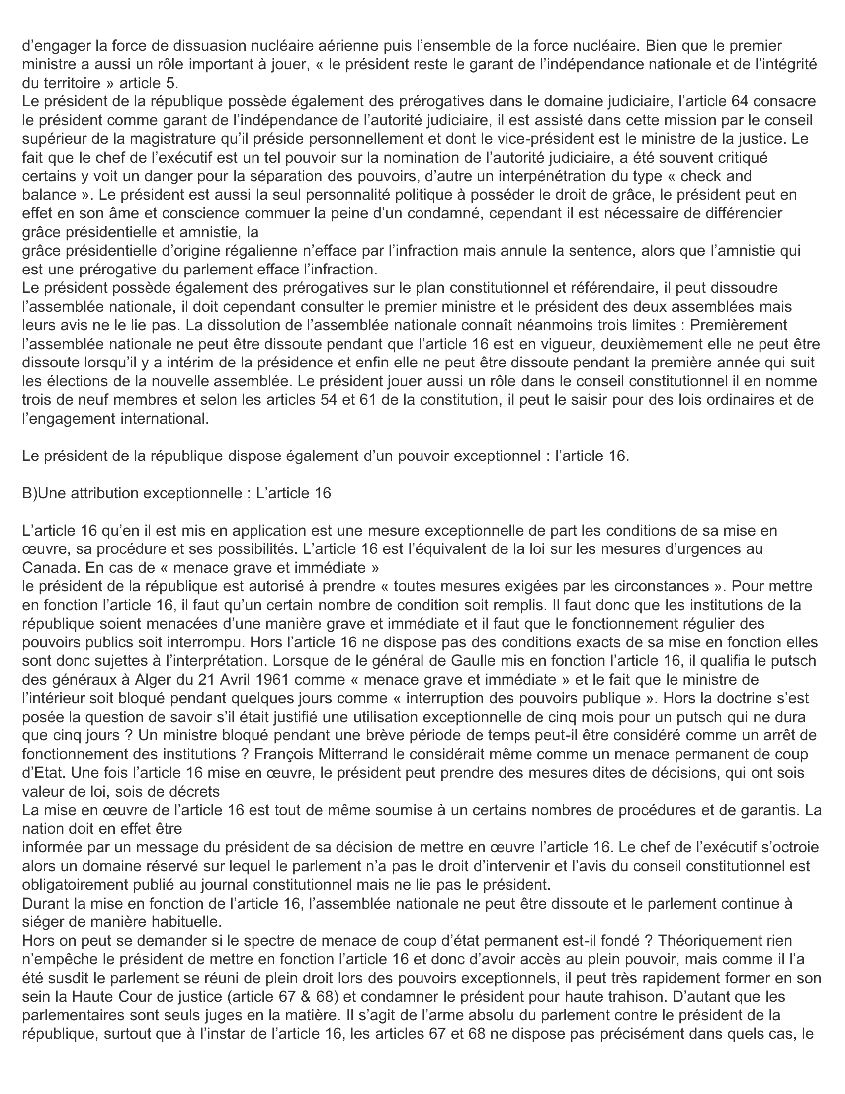 Prévisualisation du document La fonction présidentielle sous la cinquième république.