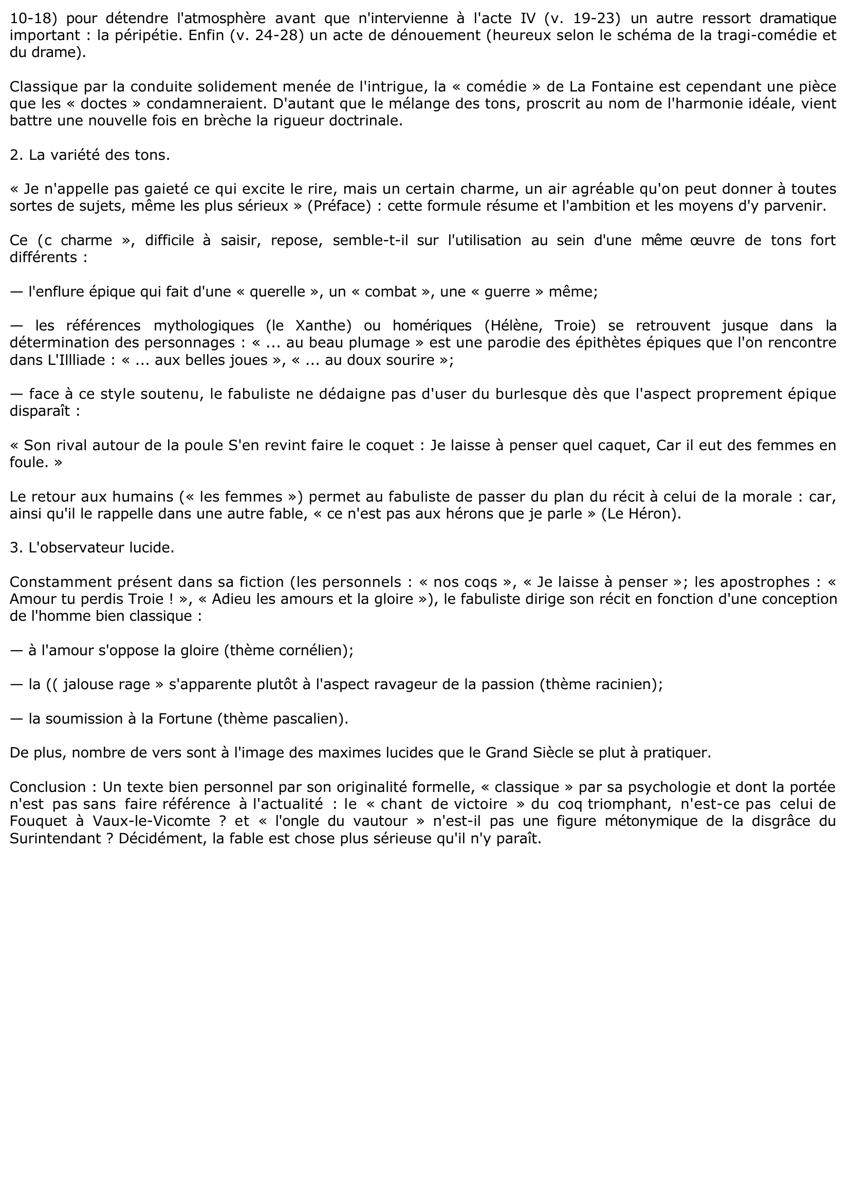 Prévisualisation du document La Fontaine, Fables VII. LES DEUX COQS