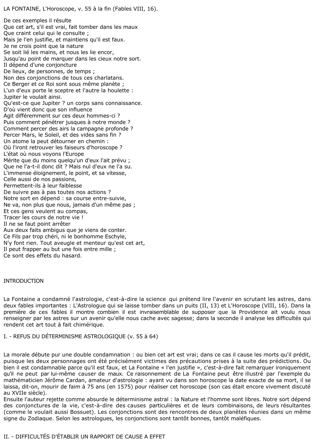 Prévisualisation du document LA FONTAINE, L'Horoscope, v. 55 à la fin (Fables VIII, 16)