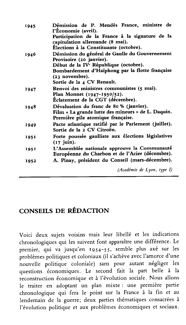 Prévisualisation du document La France de 1945 à 1955. Histoire.