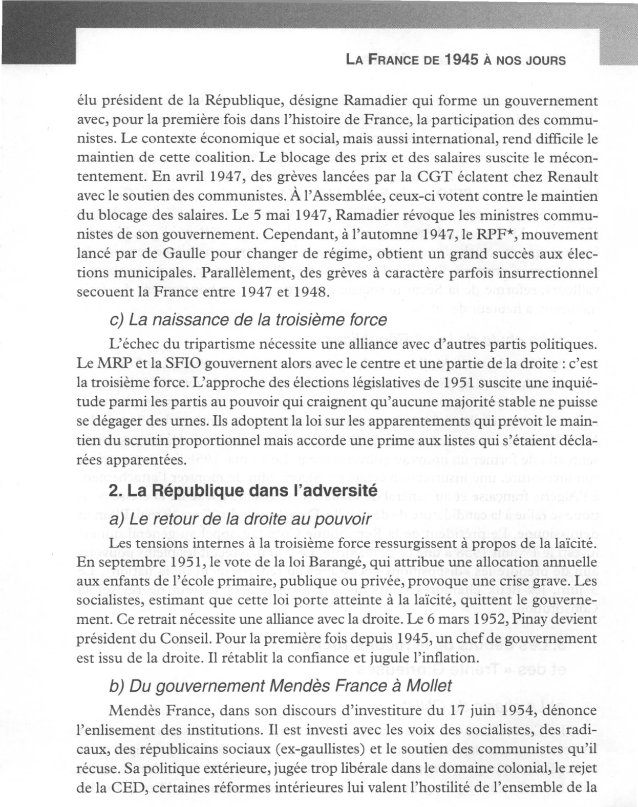 Prévisualisation du document La France de 1945 à nos jours