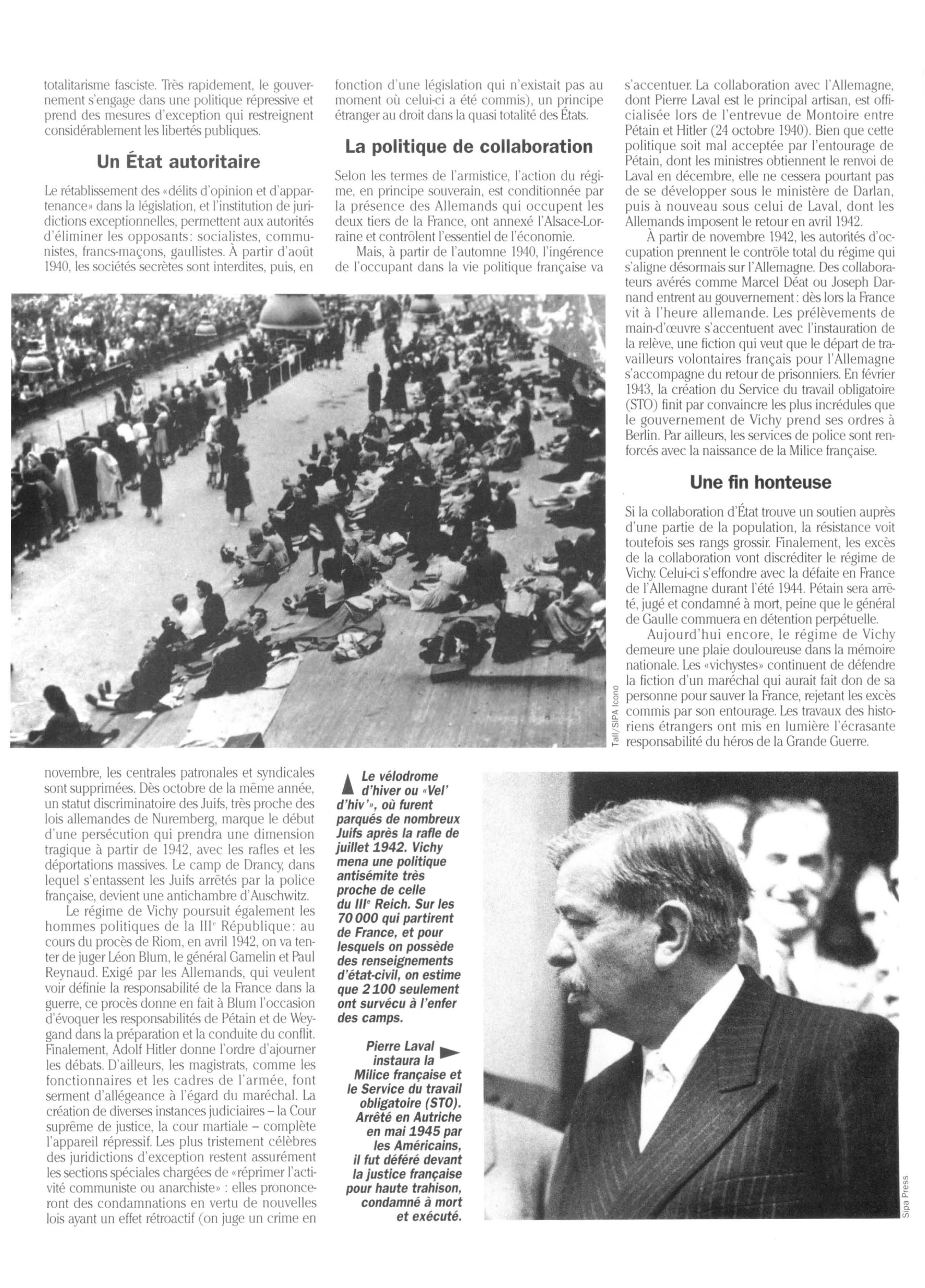 Prévisualisation du document La France de Vichy : analyse