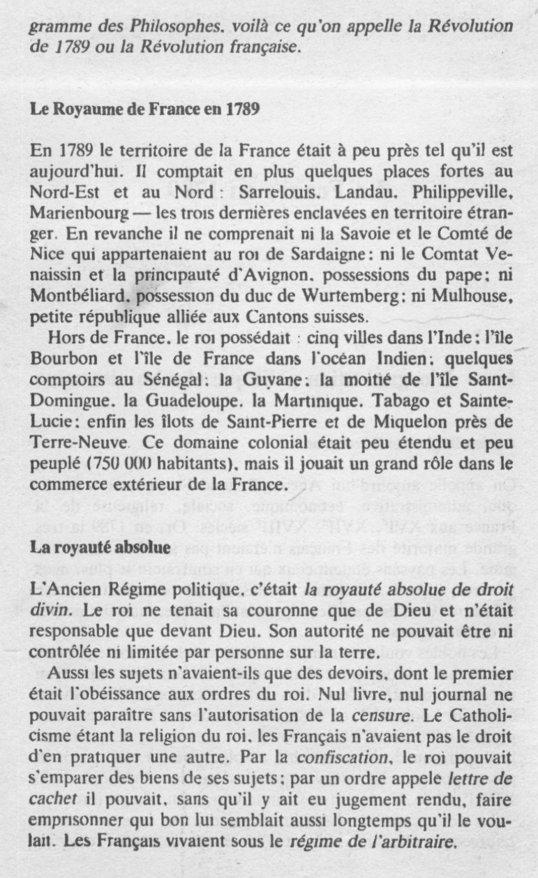 Prévisualisation du document La France en 1789 — L'organisation politique et administrative