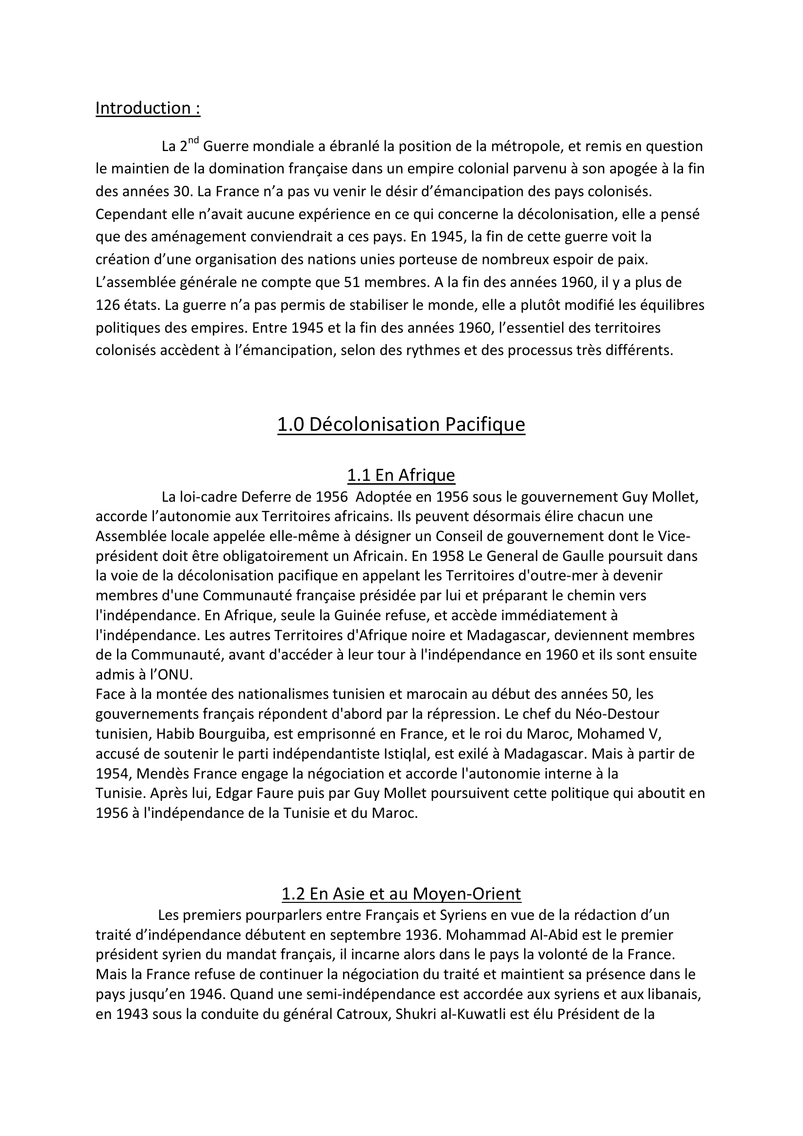 Prévisualisation du document La France et la Décolonisation