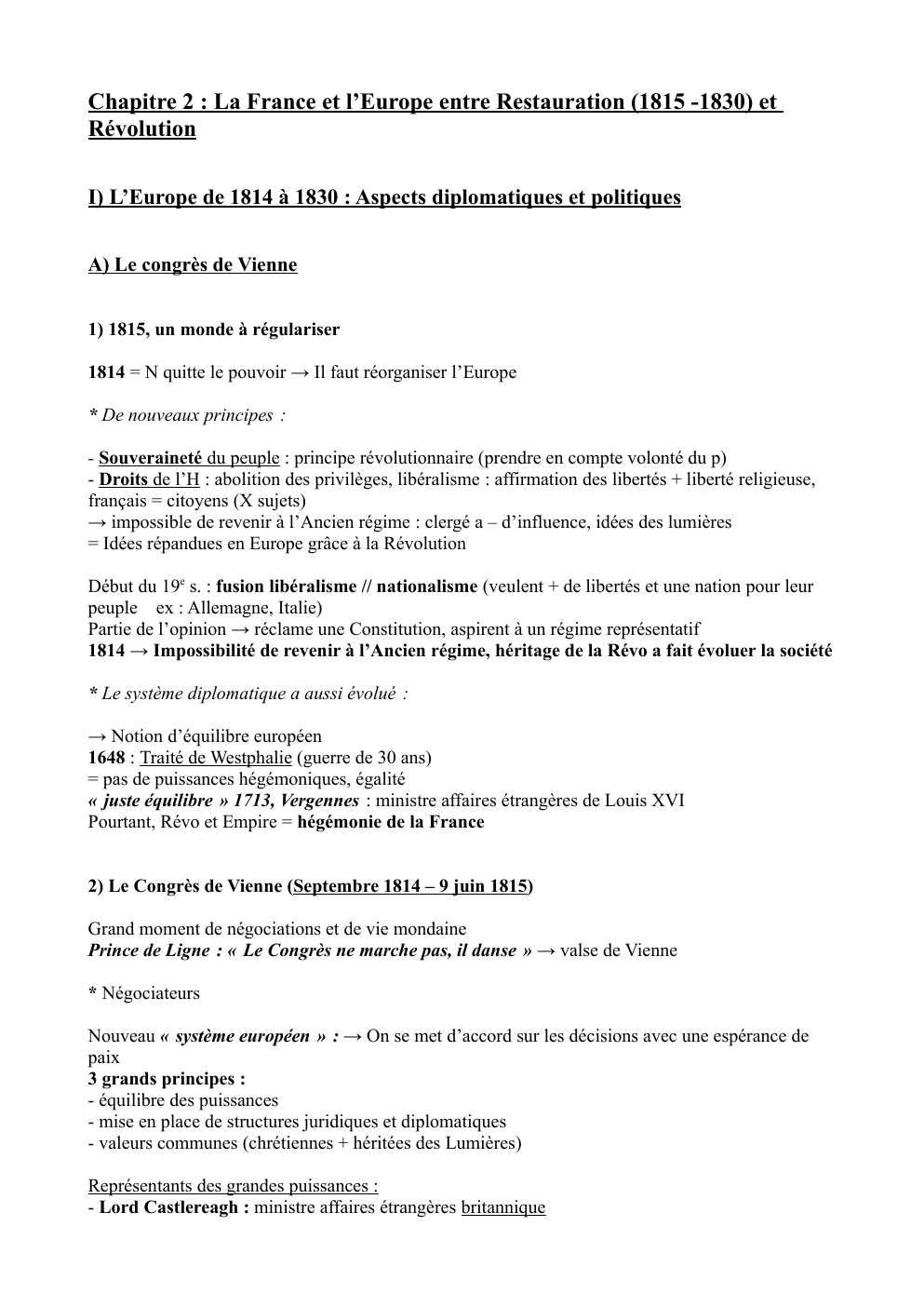 Prévisualisation du document La France et l’Europe entre Restauration (1815 -1830) et Révolution