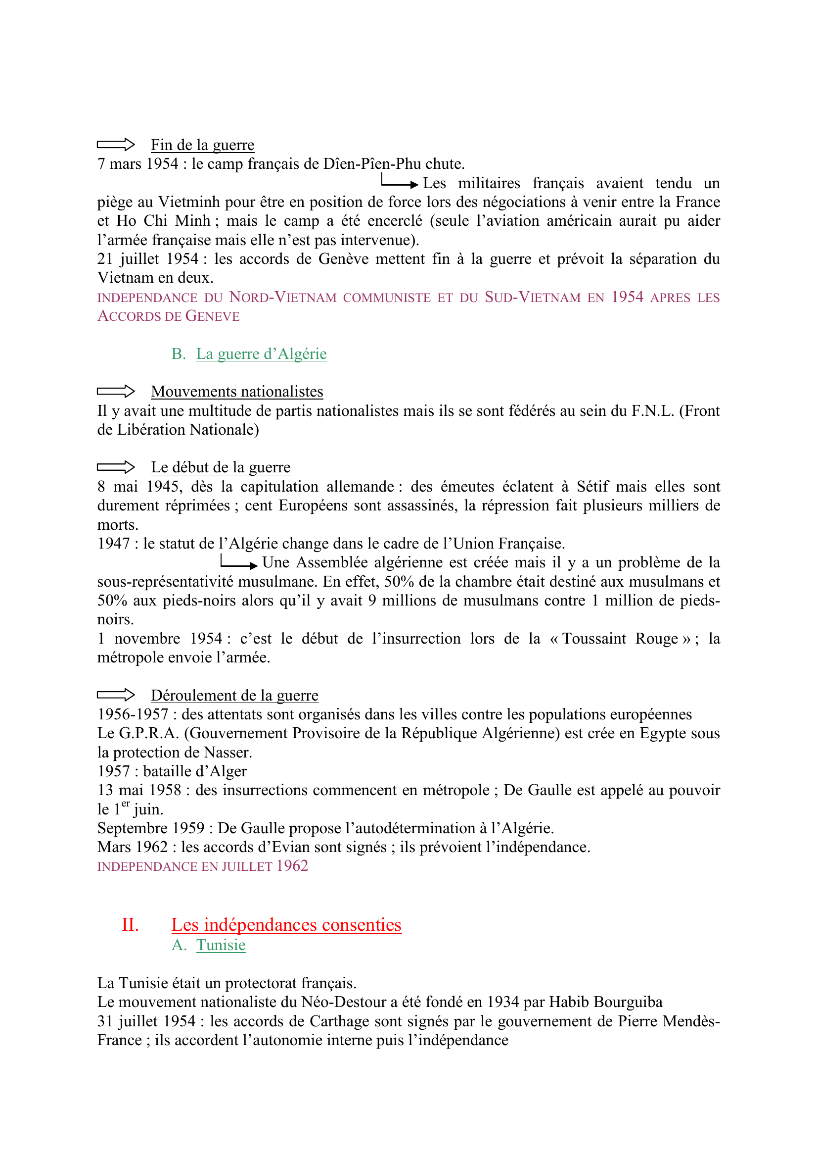 Prévisualisation du document La France face à la décolonisation (1945-1962) - Histoire