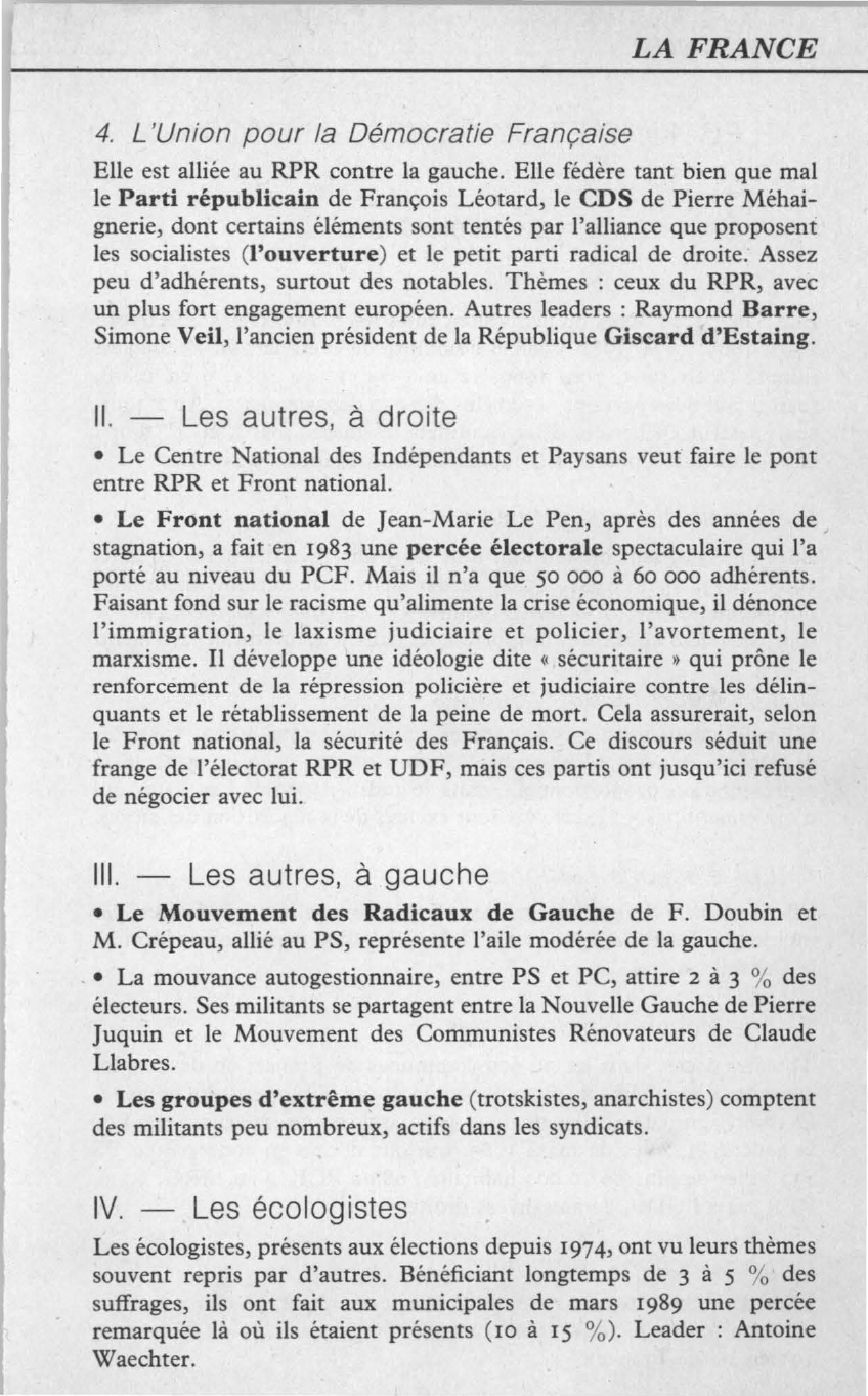 Prévisualisation du document LA FRANCE          LES PARTIS POLITIQUES