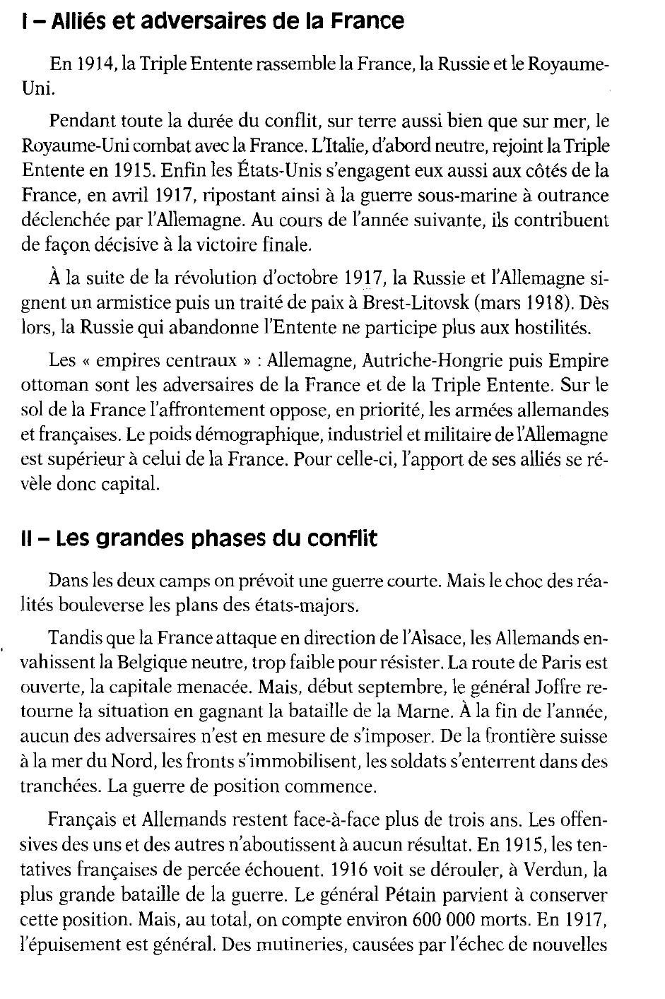 Prévisualisation du document La France pendant la Première Guerre mondiale