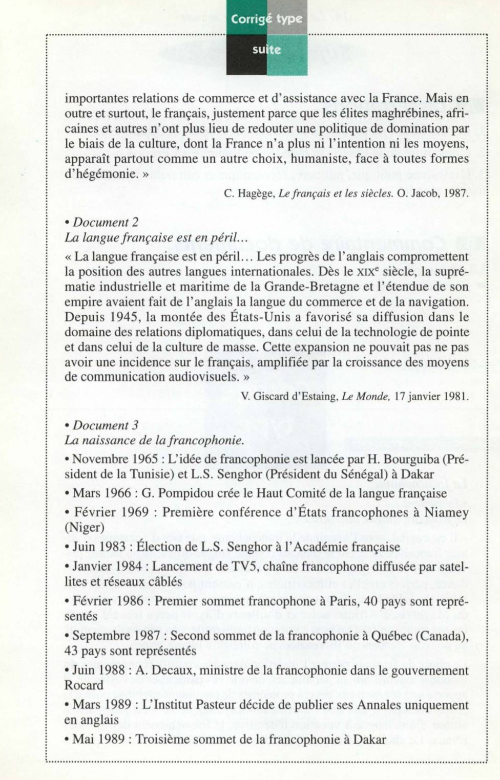 Prévisualisation du document La francophonie. Document : Le français, langue libératrice ?