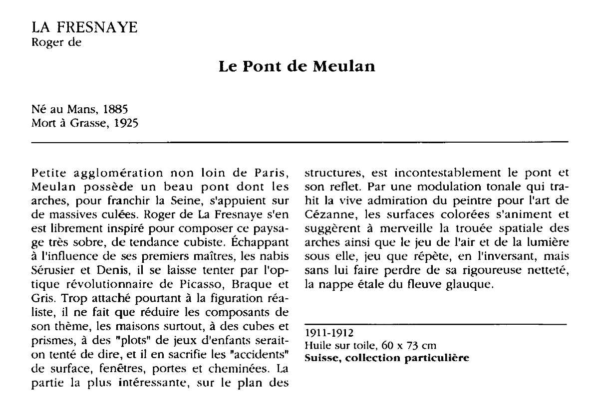 Prévisualisation du document LA FRESNAYE Roger de : Le Pont de Meulan