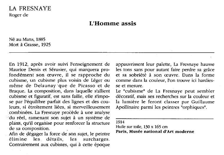 Prévisualisation du document LA FRESNAYERoger de:L'Homme assis.