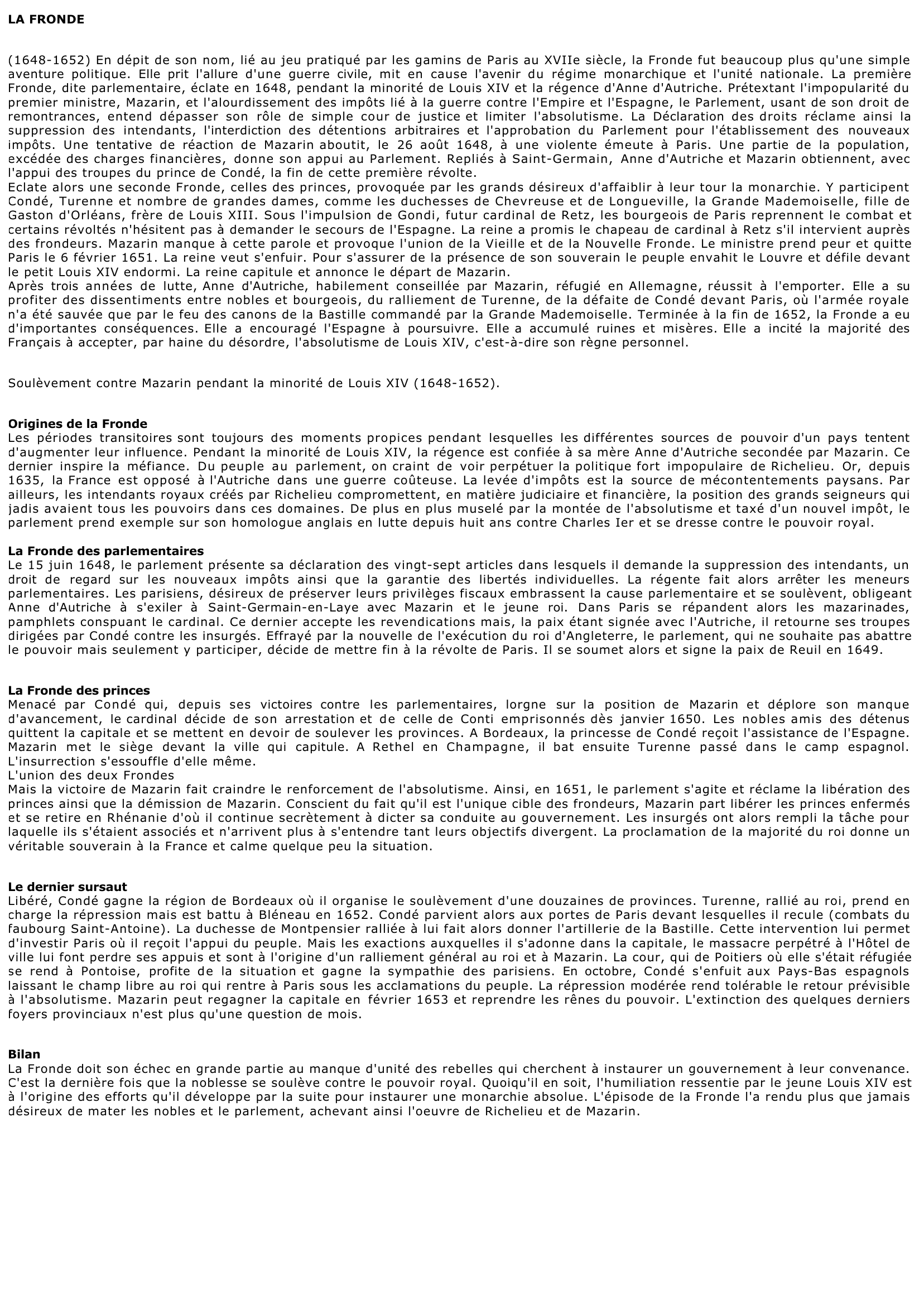 Prévisualisation du document LA FRONDE