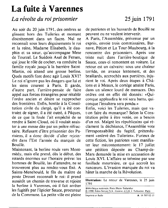 Prévisualisation du document La fuite à VarennesLa révolte du roi prisonnier.