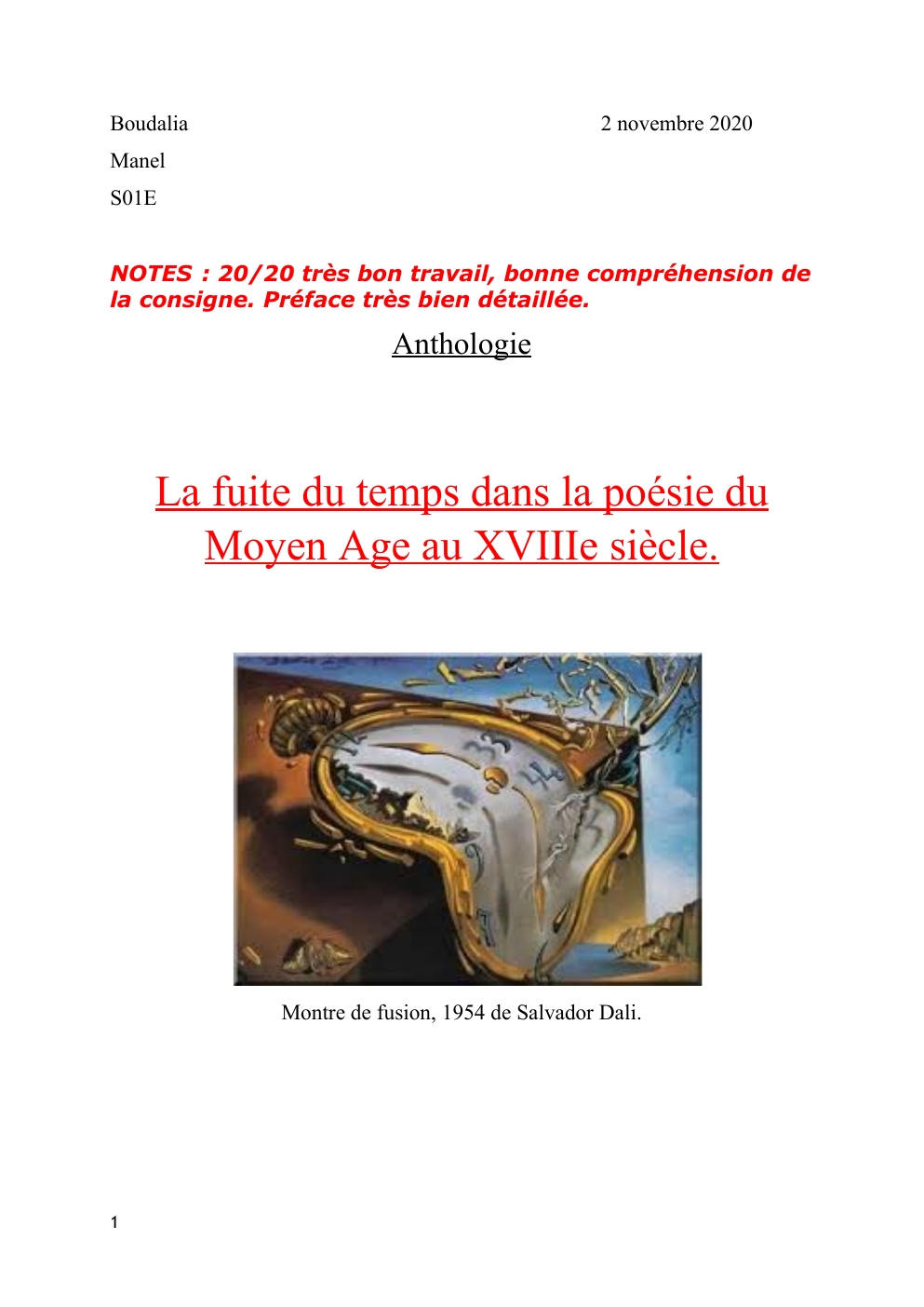 Prévisualisation du document La fuite du temps dans la poésie du Moyen Age au XVIIIe siècle.