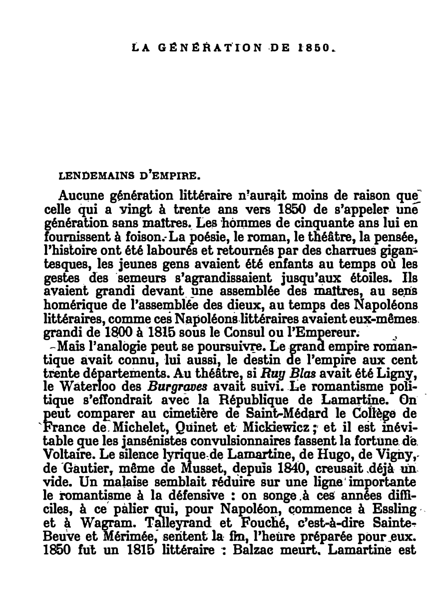 Prévisualisation du document LA GÉNéRATION DE 1850