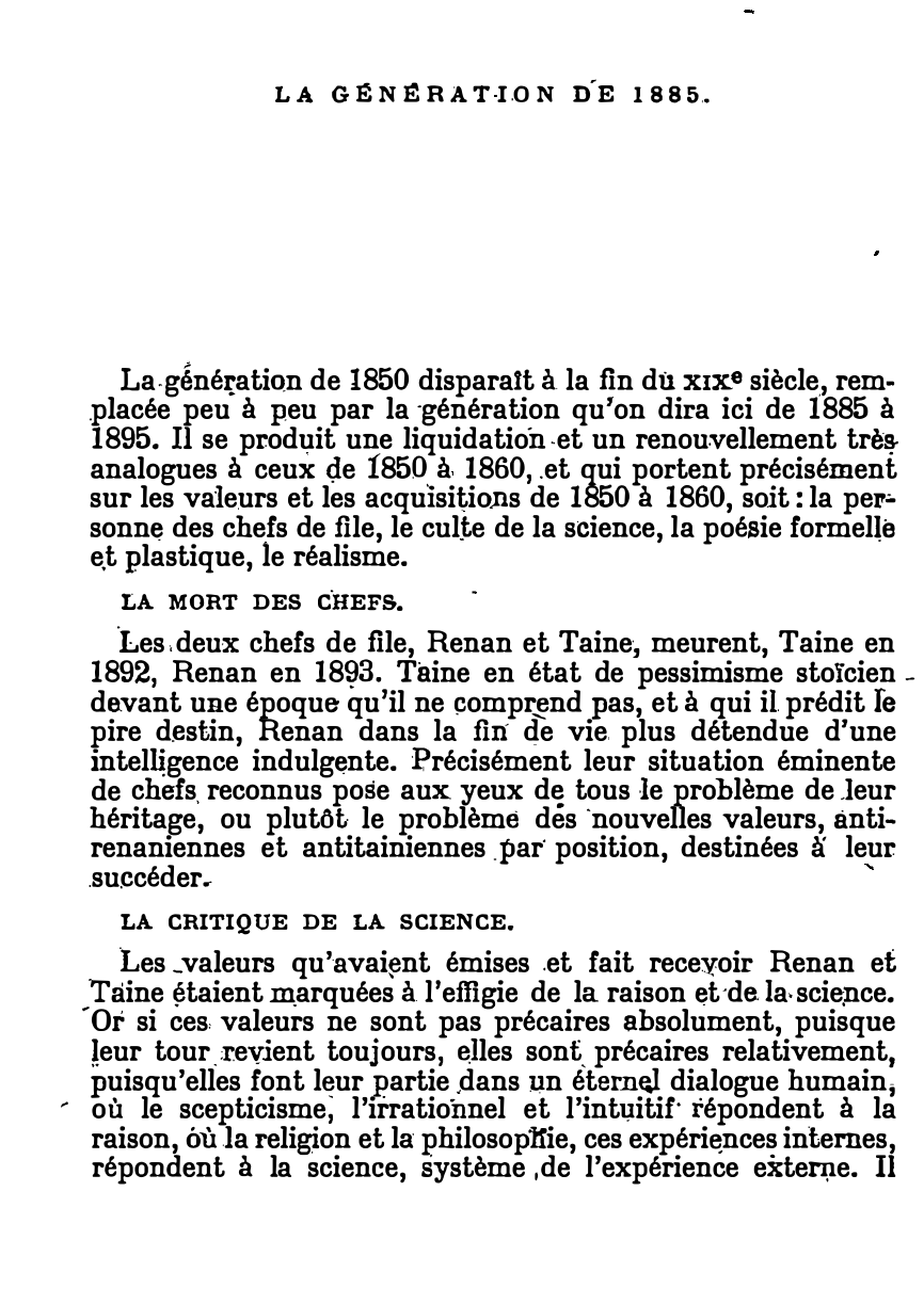 Prévisualisation du document LA GÉNÉRATION de 1885