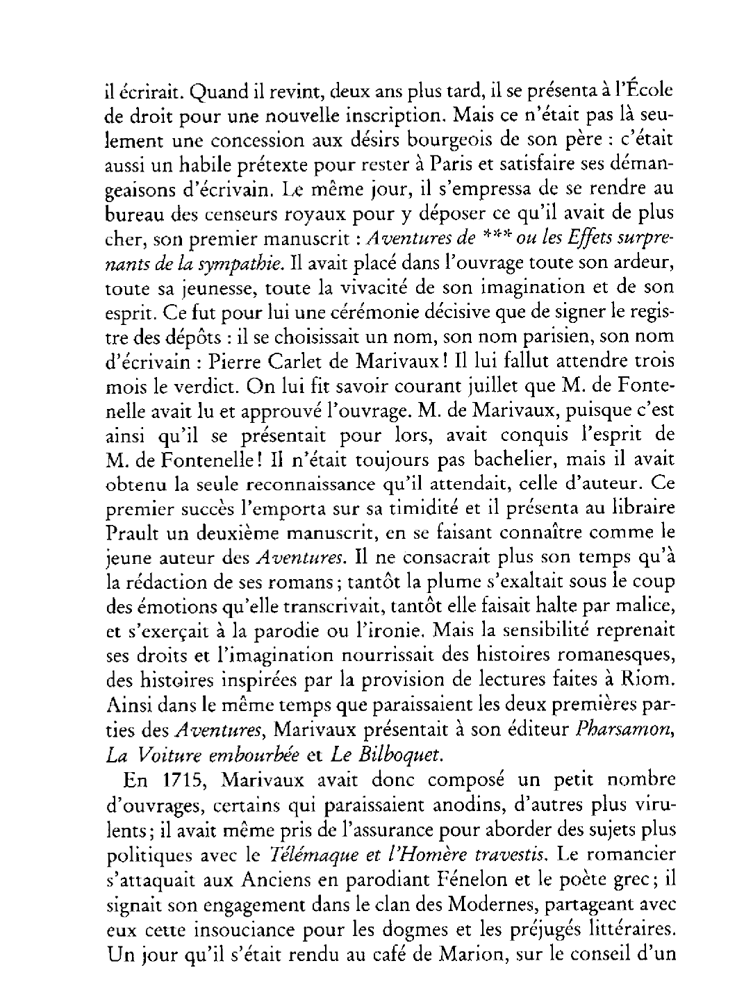 Prévisualisation du document La gestation » de deux grands romans le Paysan parvenu, la Vie de Marianne (Marivaux)