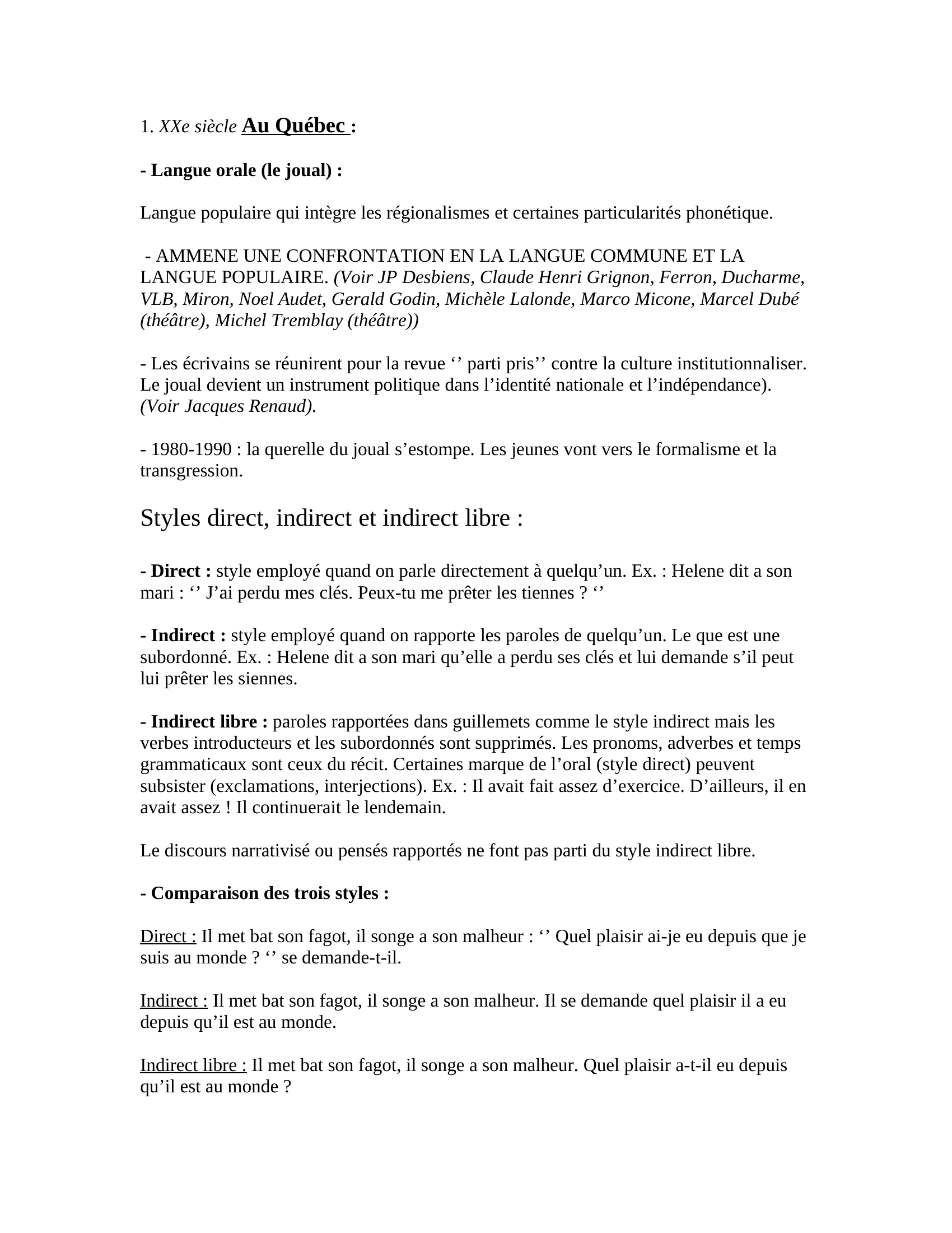Prévisualisation du document La grammaire des écrivains, France-Québec (notes de cours)
