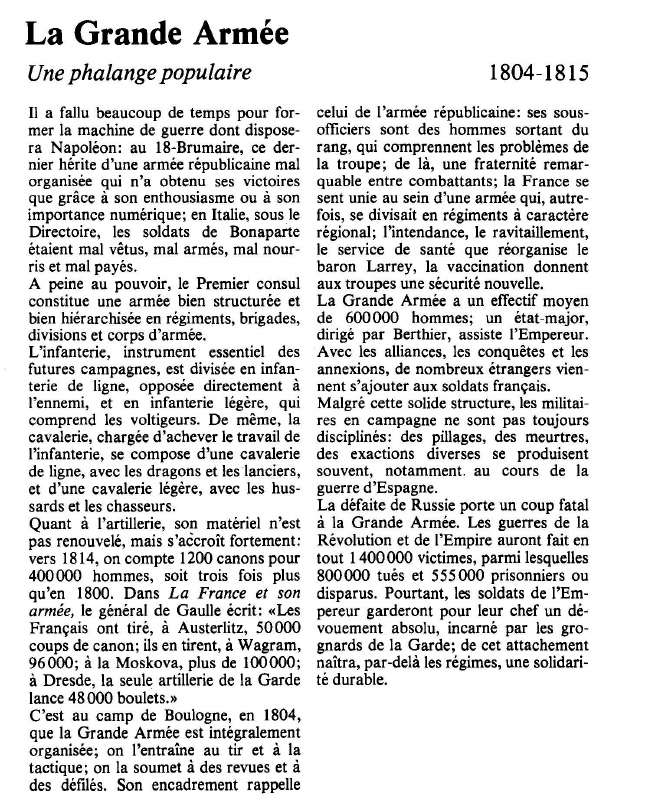 Prévisualisation du document La Grande ArméeUne phalange populaire.