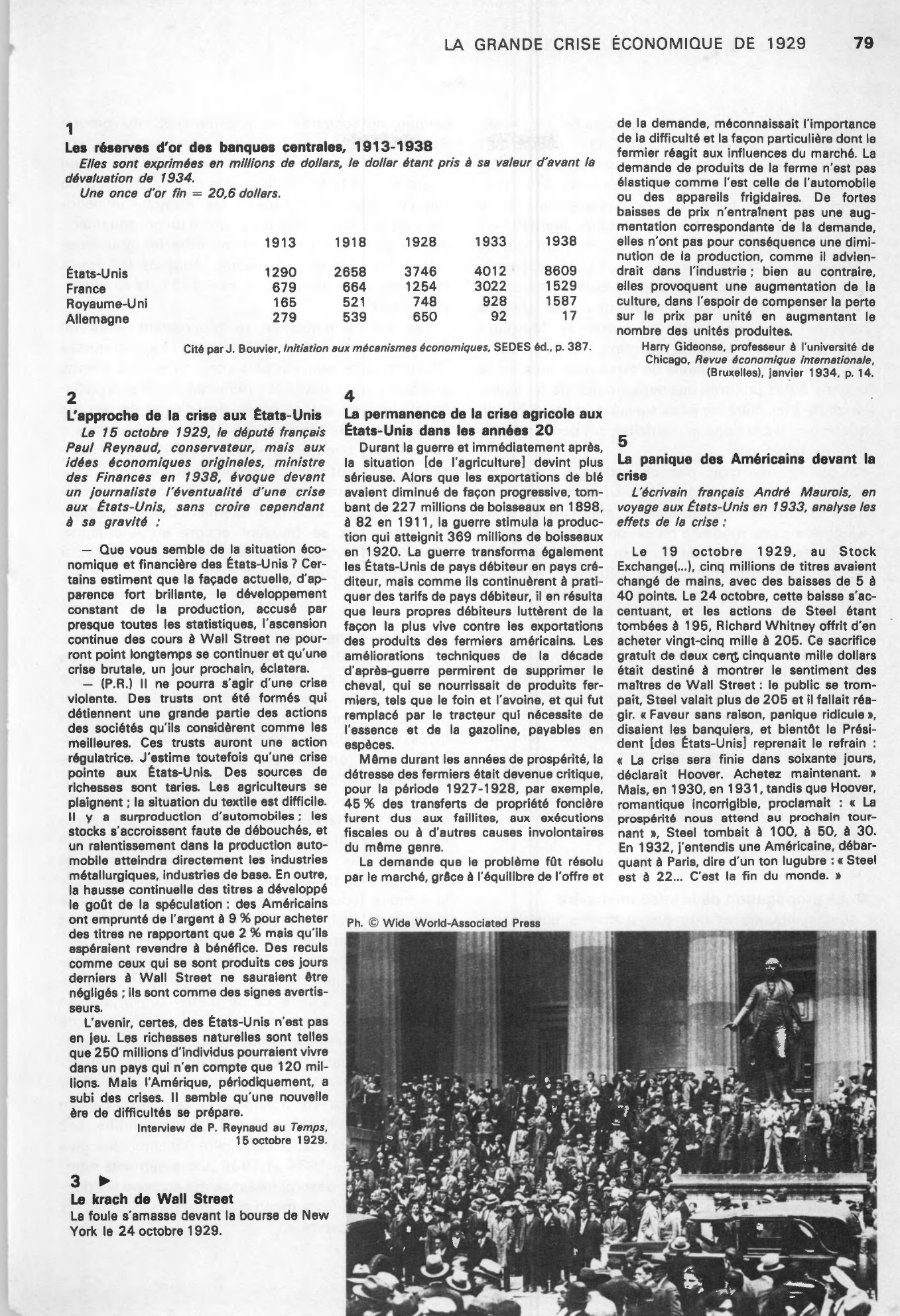 Prévisualisation du document LA GRANDE CRISE ÉCONOMIQUE DE 1929 ET SES CONSÉQUENCES