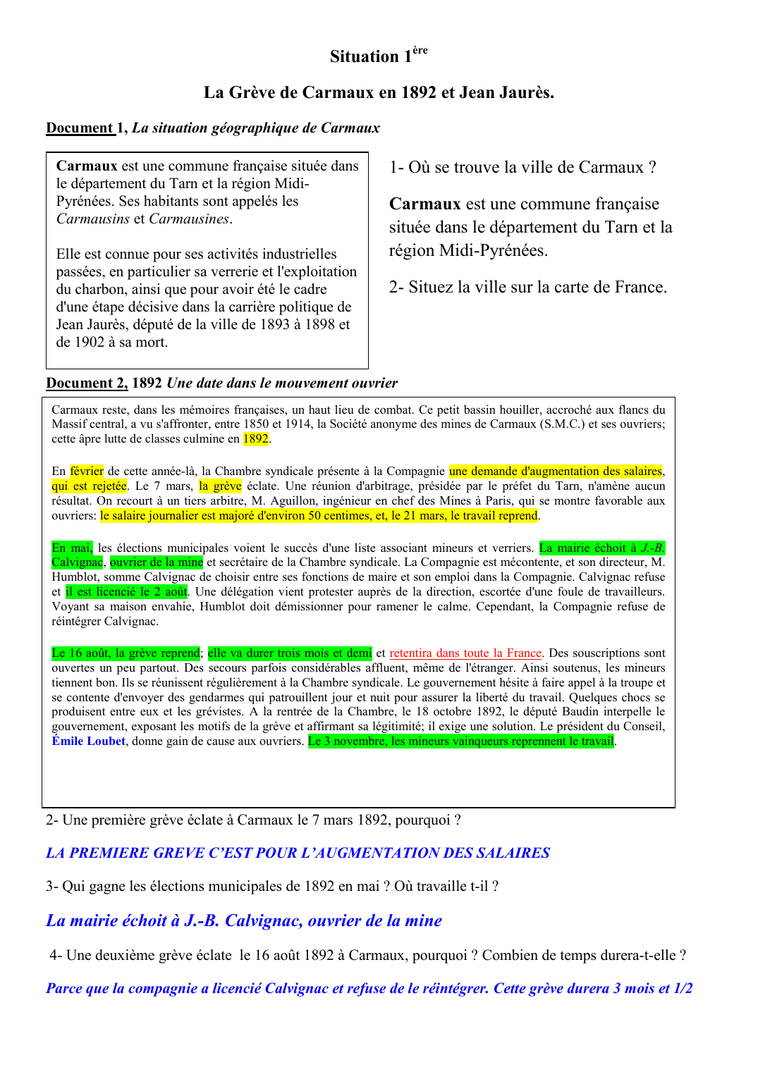Prévisualisation du document La Grève de Carmaux en 1892 et Jean Jaurès