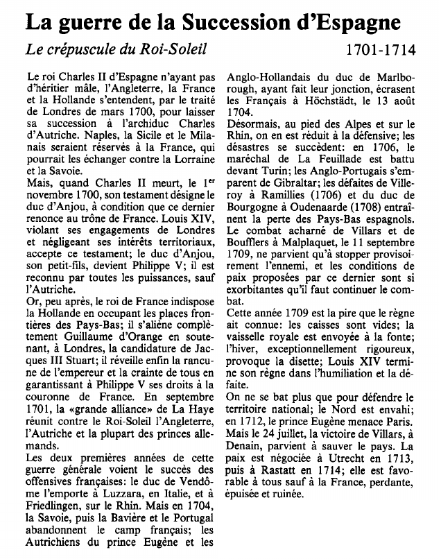 Prévisualisation du document La guerre de la Succession d'EspagneLe crépuscule du Roi-Soleil.