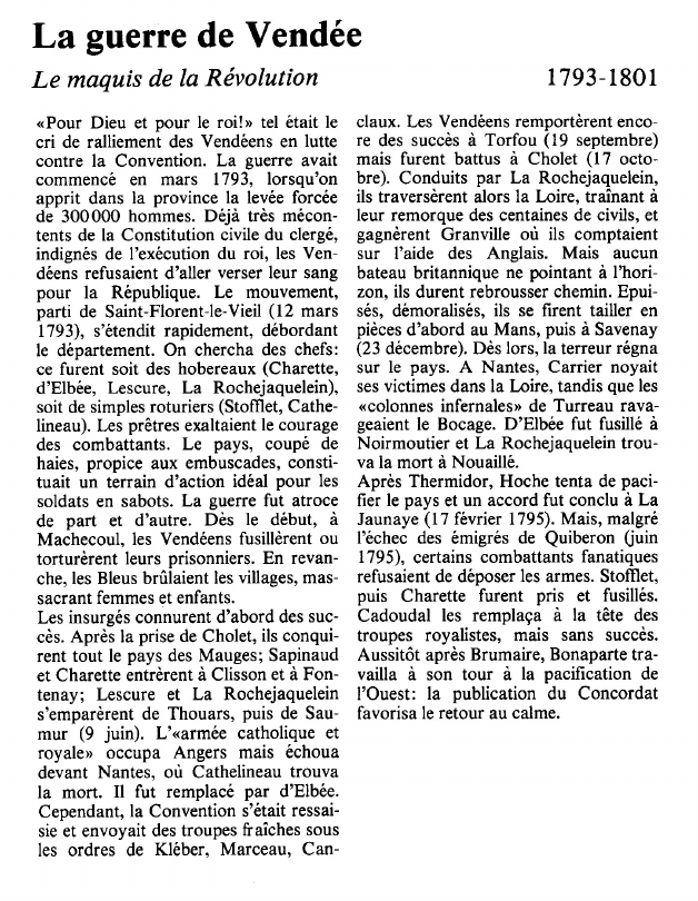Prévisualisation du document La guerre de VendéeLe maquis de la Révolution.