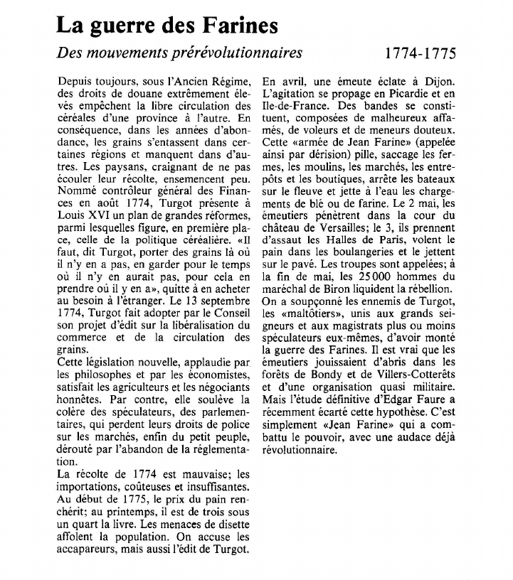 Prévisualisation du document La guerre des FarinesDes mouvements prérévolutionnaires.