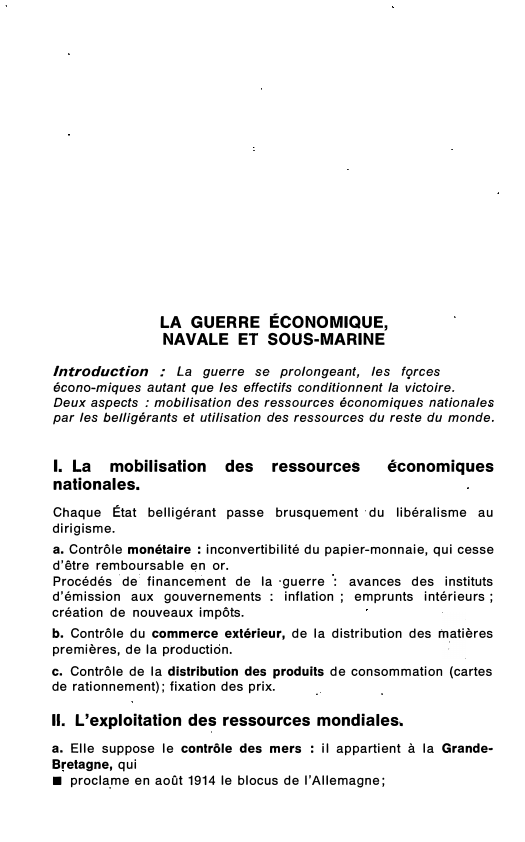 Prévisualisation du document LA GUERRE ÉCONOMIQUE, NAVALE ET SOUS-MARINE