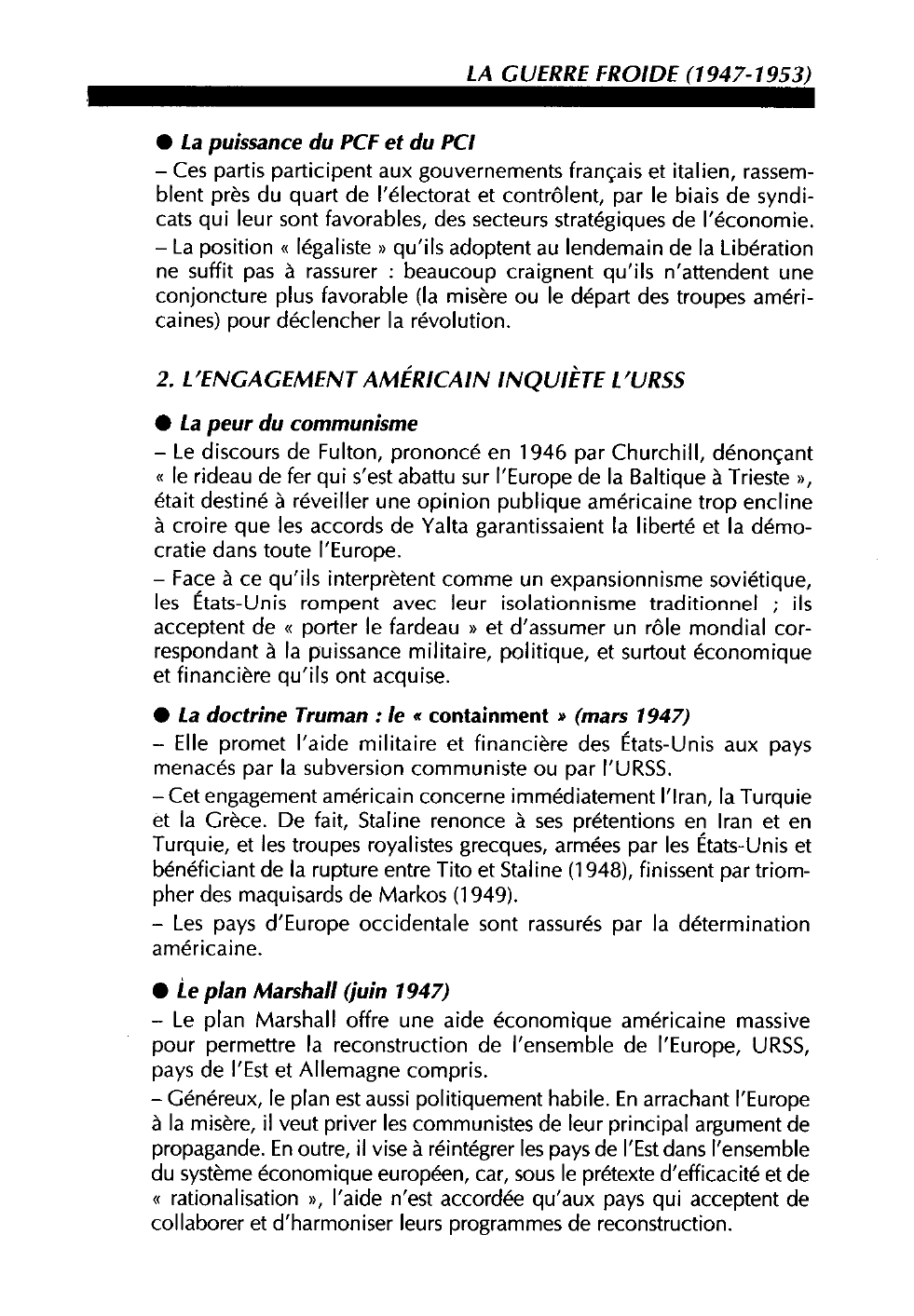 Prévisualisation du document LA GUERRE FROIDE (1947-1953) - COURS D'HISTOIRE
