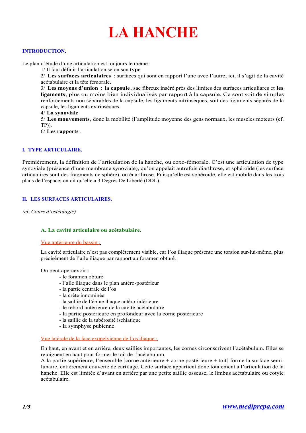 Prévisualisation du document LA HANCHE