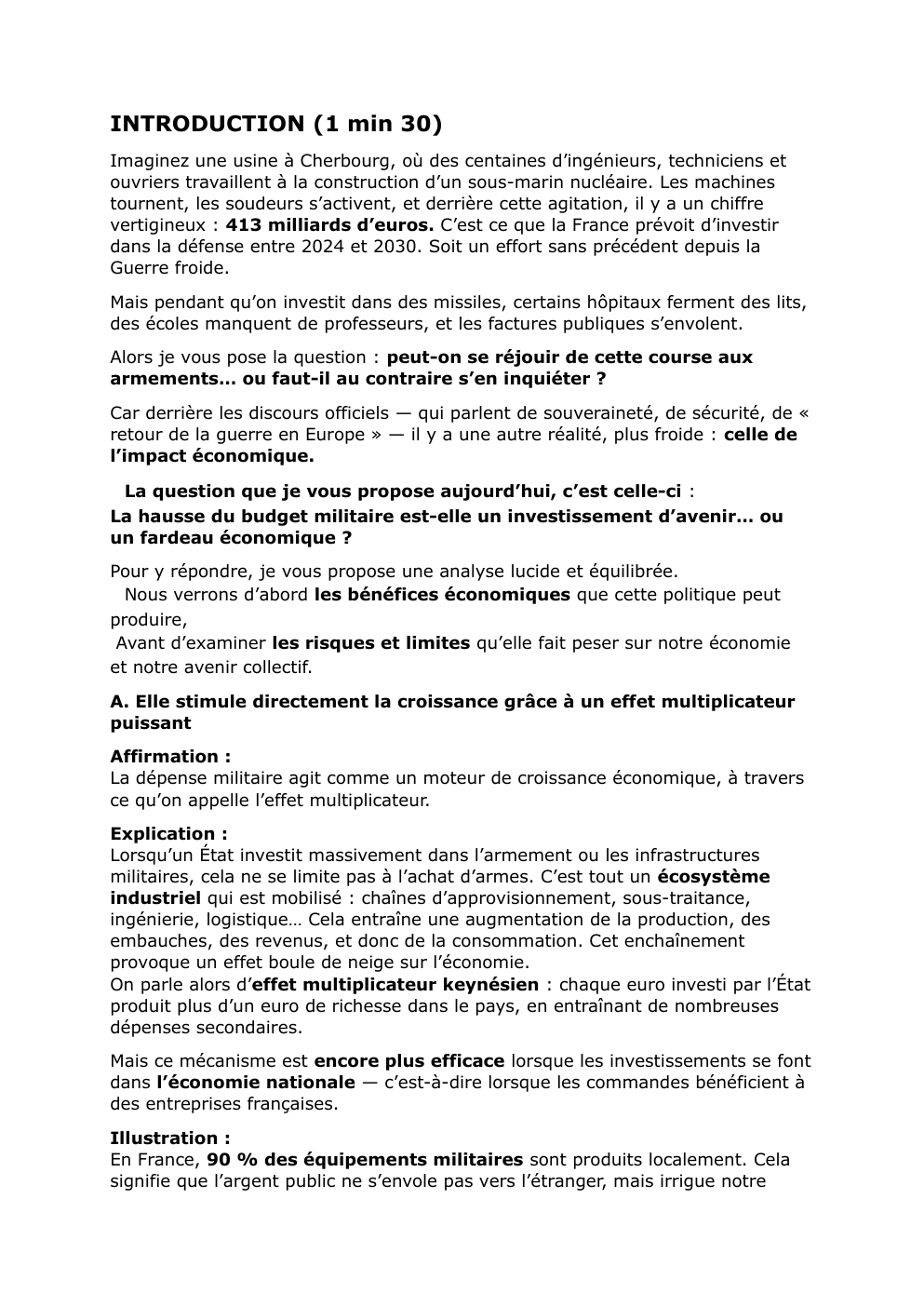 Prévisualisation du document La hausse du budget militaire est-elle un investissement d’avenir… ou un fardeau économique ?