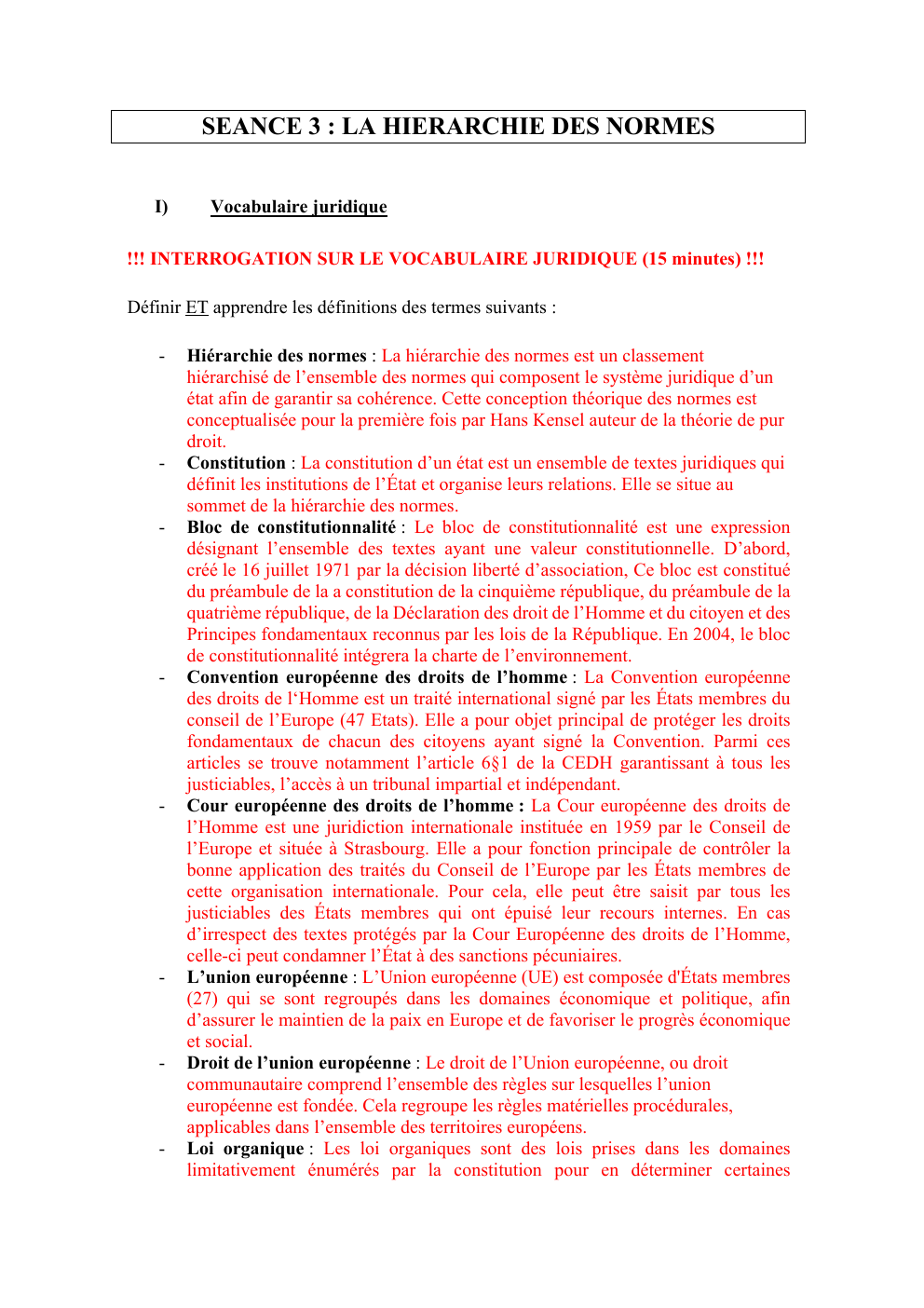 Prévisualisation du document La hierarchie des normes