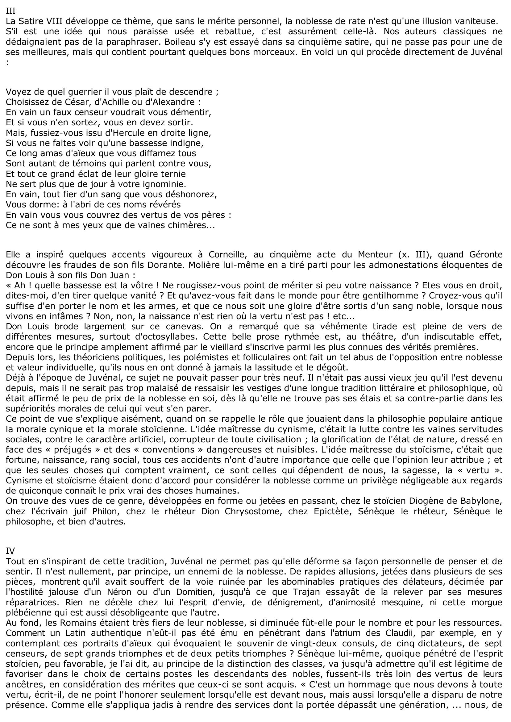 Prévisualisation du document LA HUITIÈME (8e) SATIRE DE JUVENAL: NOBLESSE ET MÉRITE PERSONNEL