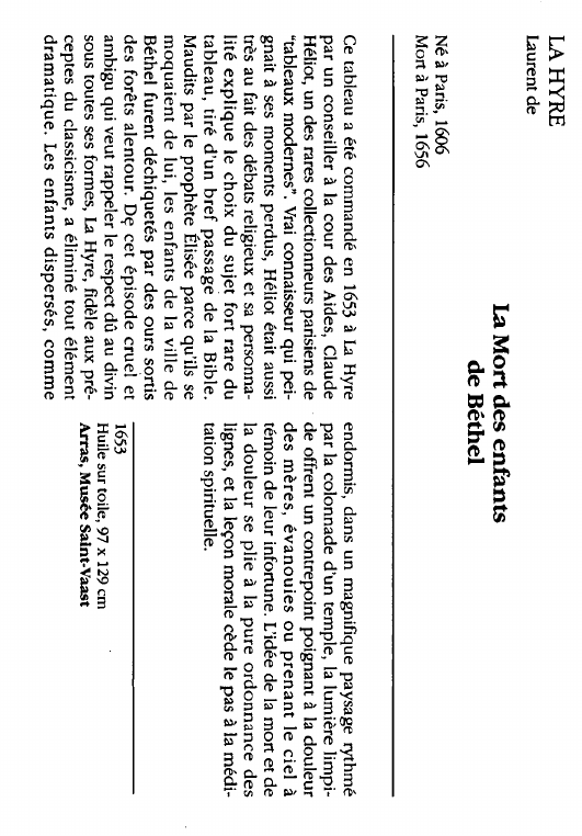 Prévisualisation du document LA HYRELaurent de:La Mort des enfantsde Béthel.