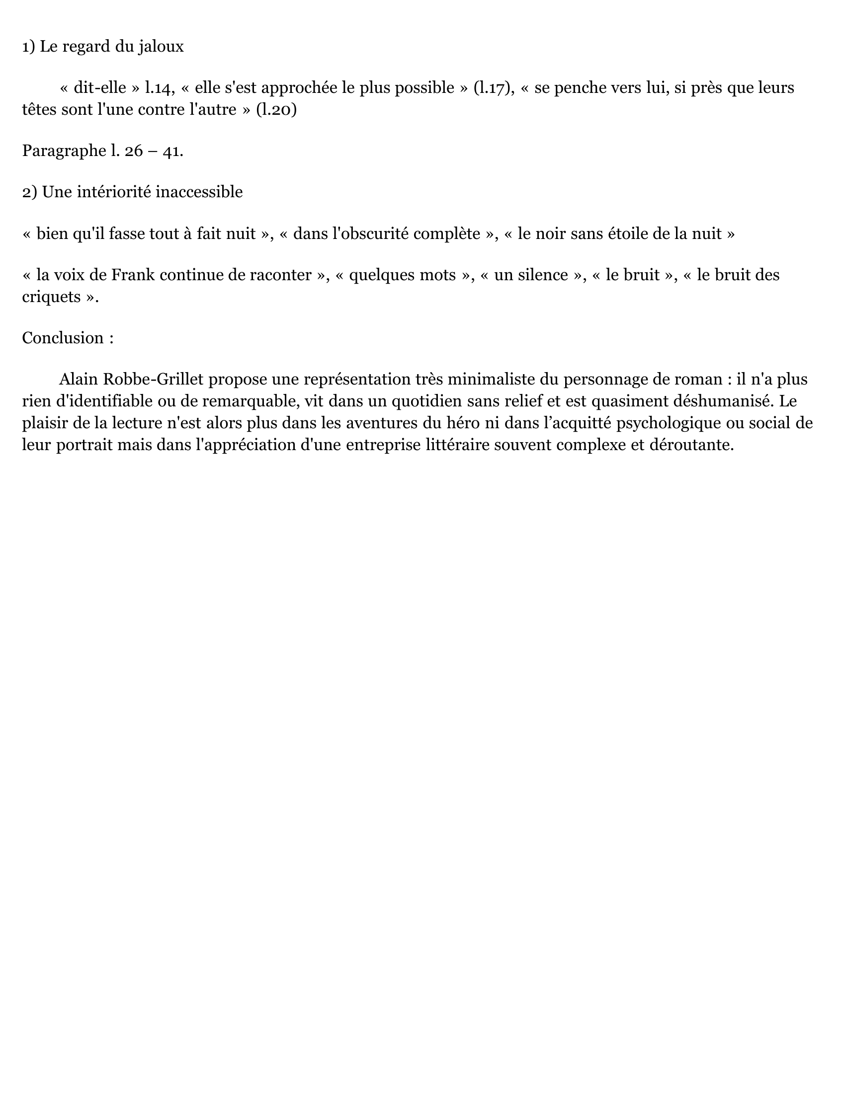 Prévisualisation du document " La Jalousie " Alain Robbe-Grillet (1957) Commentaire.