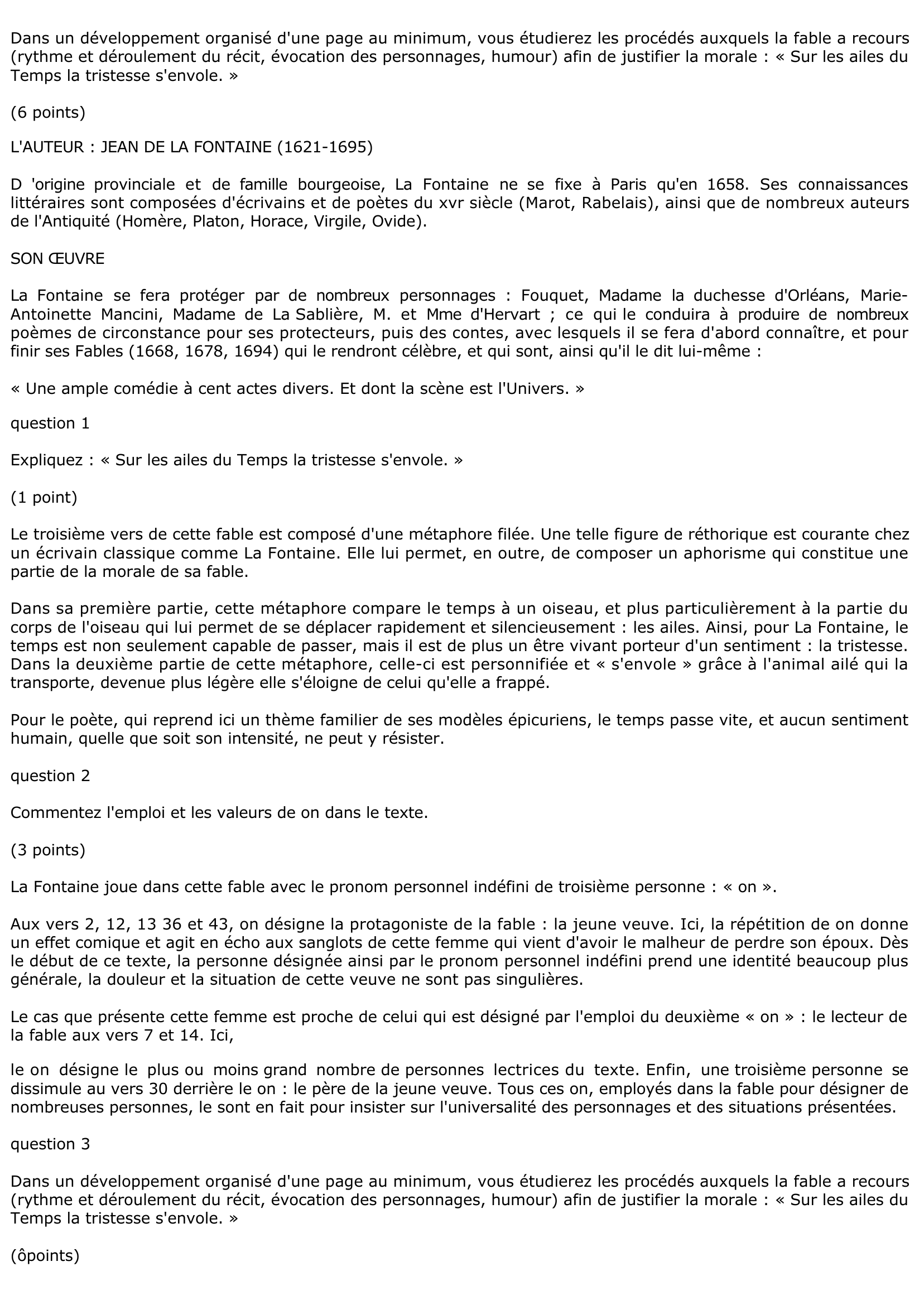 Prévisualisation du document LA JEUNE VEUVE (FABLES DE LA FONTAINE) - COMMENTAIRE