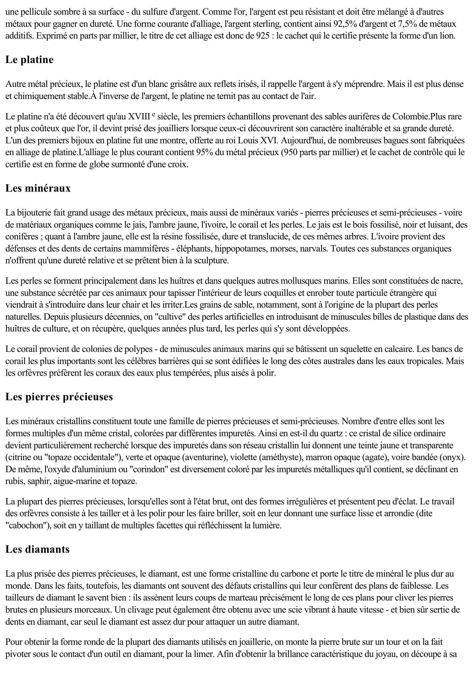 Prévisualisation du document La joaillerie (Sciences & Techniques)