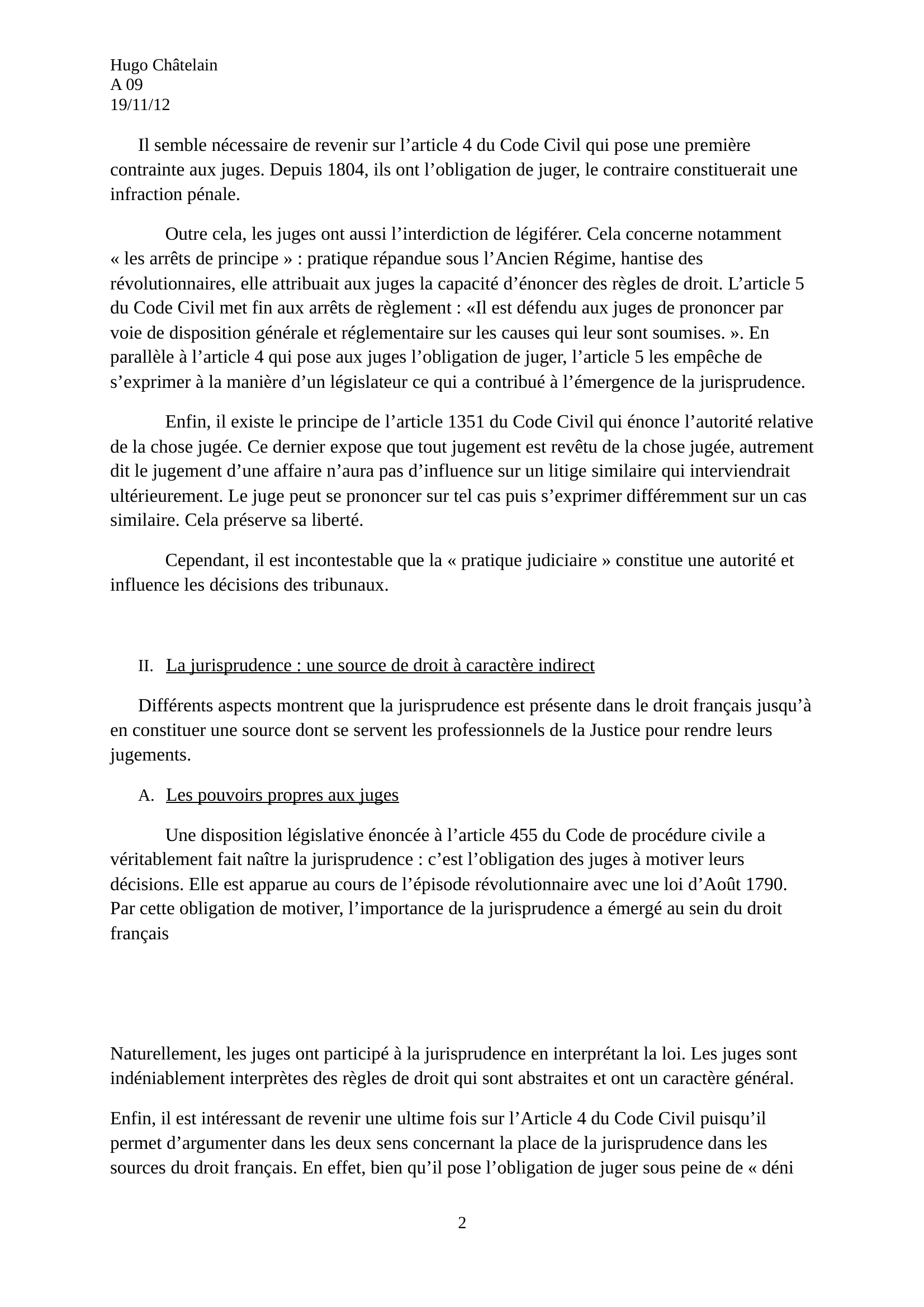 Prévisualisation du document La jurisprudence: une source du droit français ?