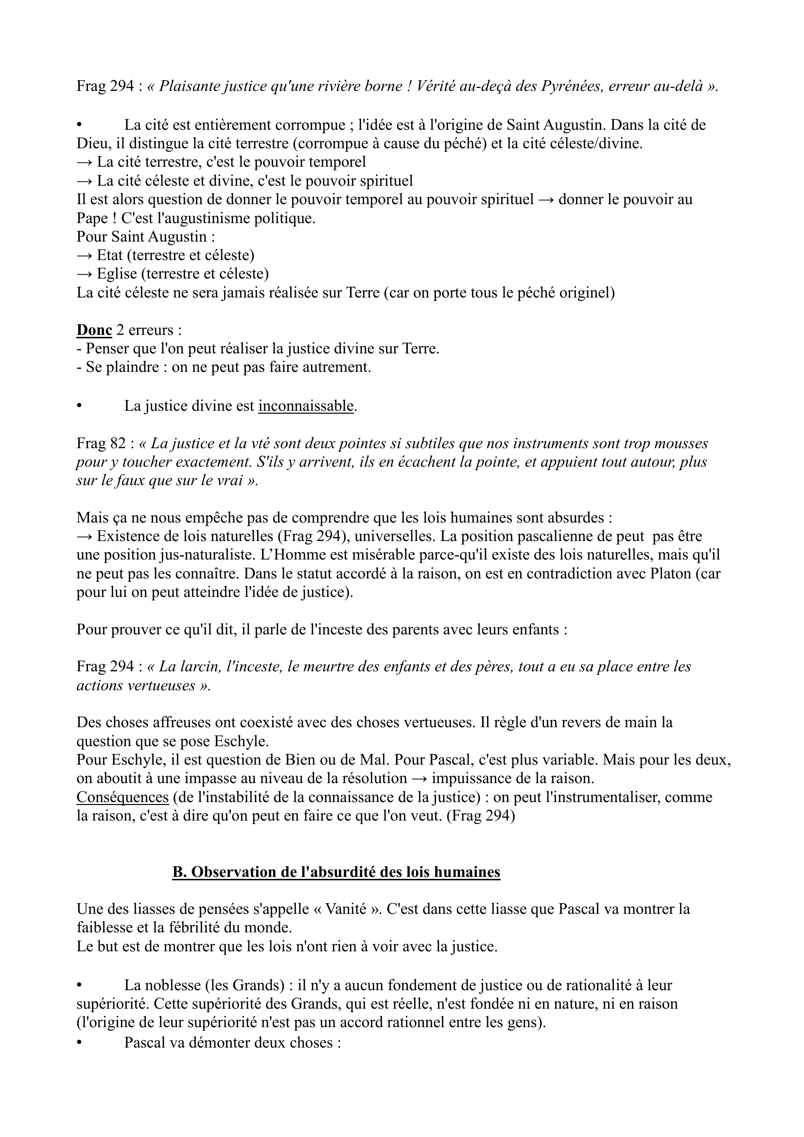 Prévisualisation du document La justice selon Pascal (Lecture des Pensées)